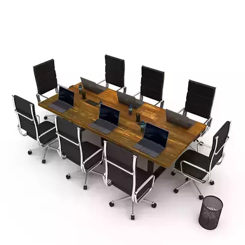 3D office work and meeting table 06
