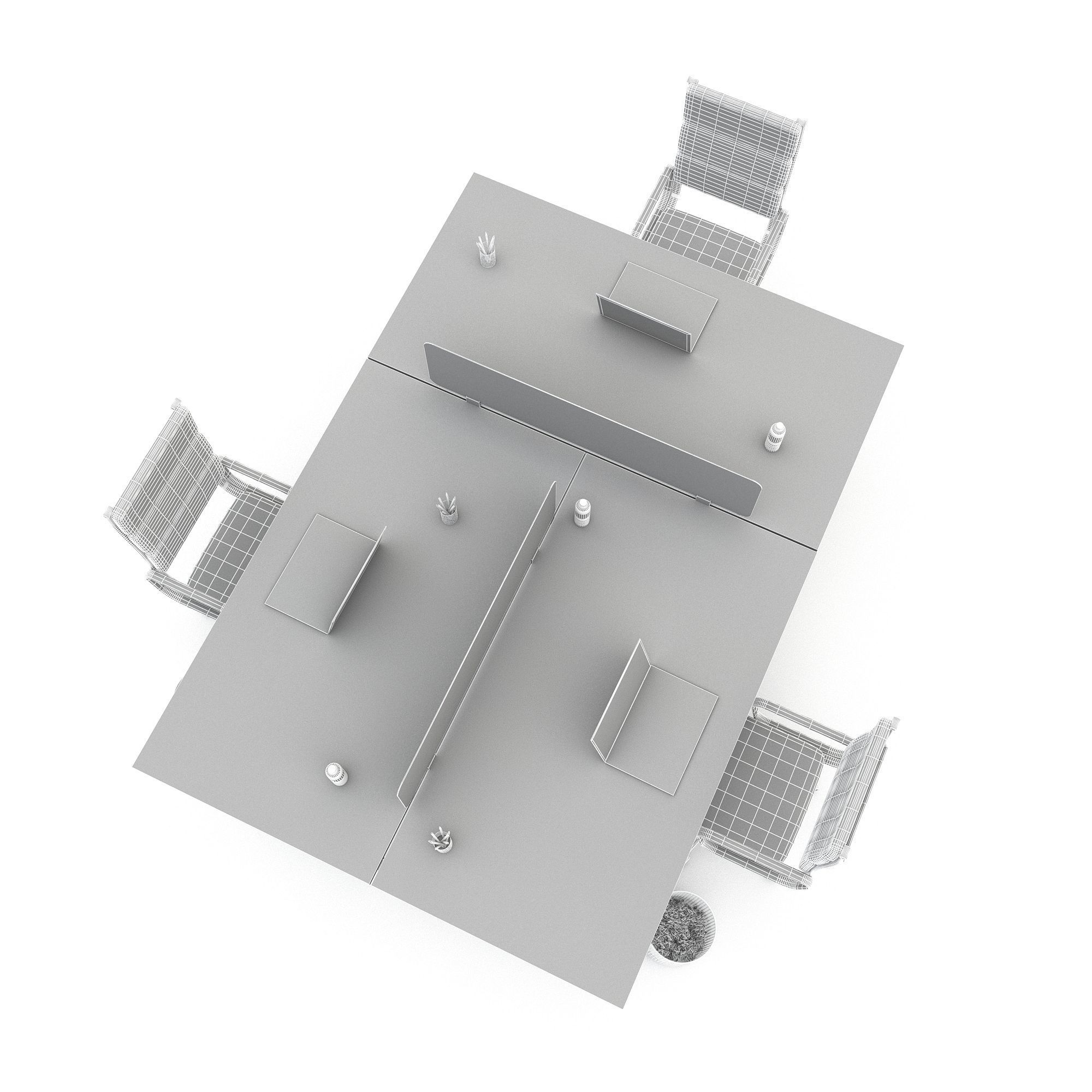 office work and meeting table 07 3D Low-poly 3D model_6