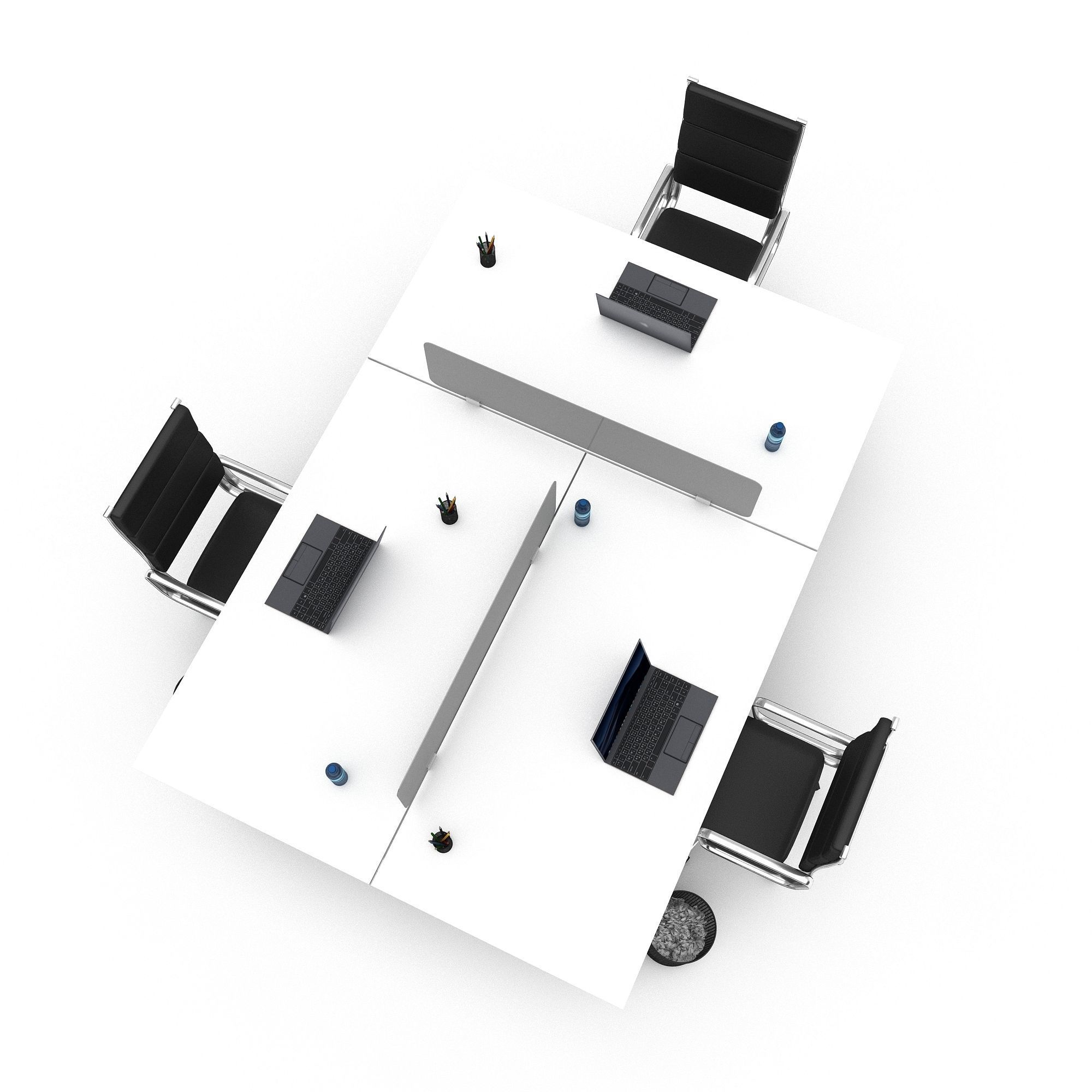 office work and meeting table 07 3D Low-poly 3D model_2