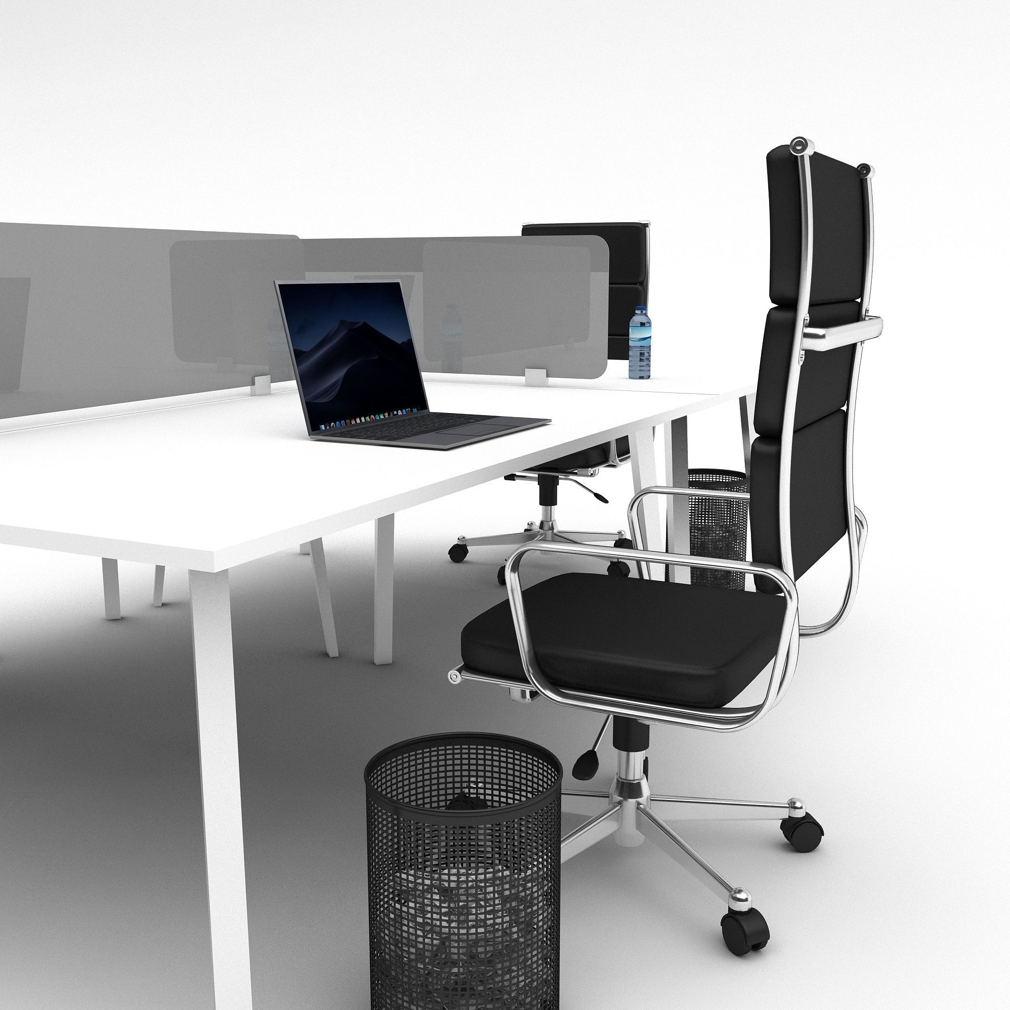 office work and meeting table 07 3D Low-poly 3D model_3