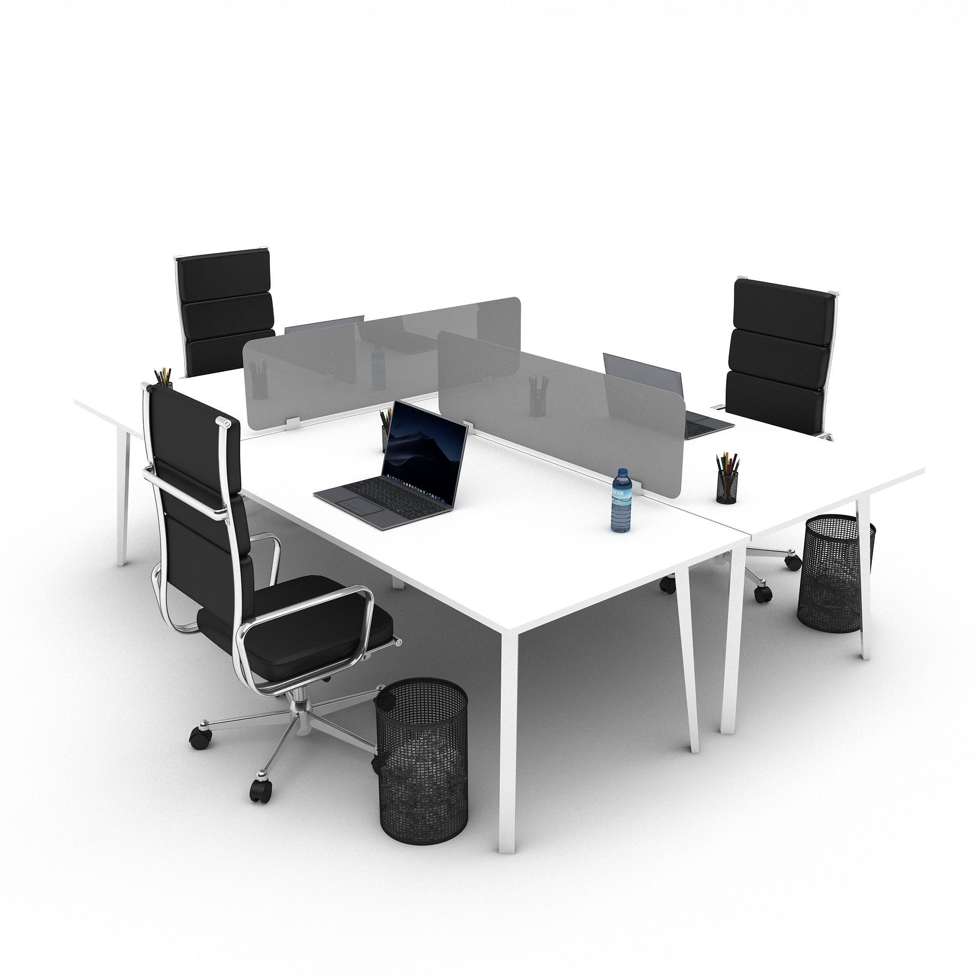 office work and meeting table 07 3D Low-poly 3D model_1