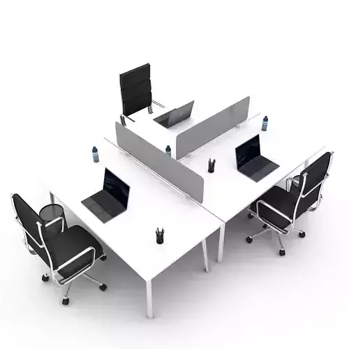 office work and meeting table 07 3D