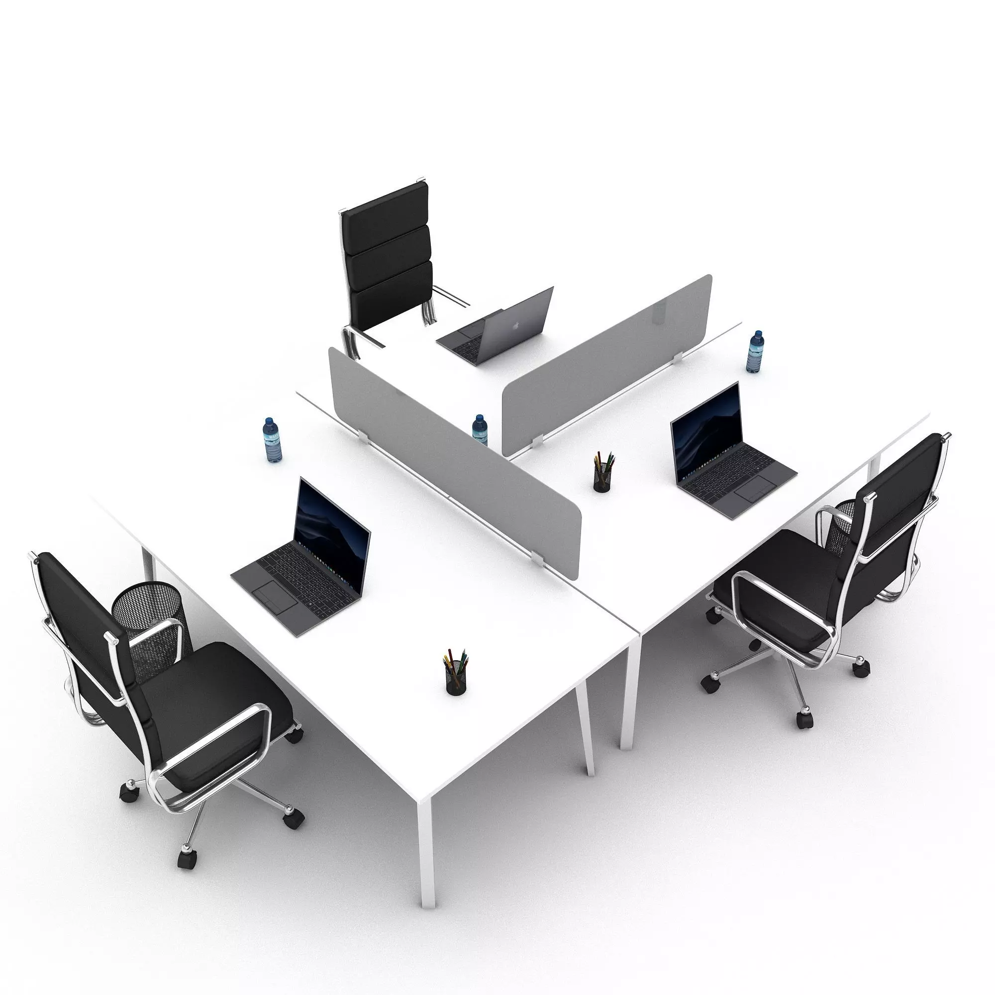 office work and meeting table 07 3D Low-poly 3D model_0