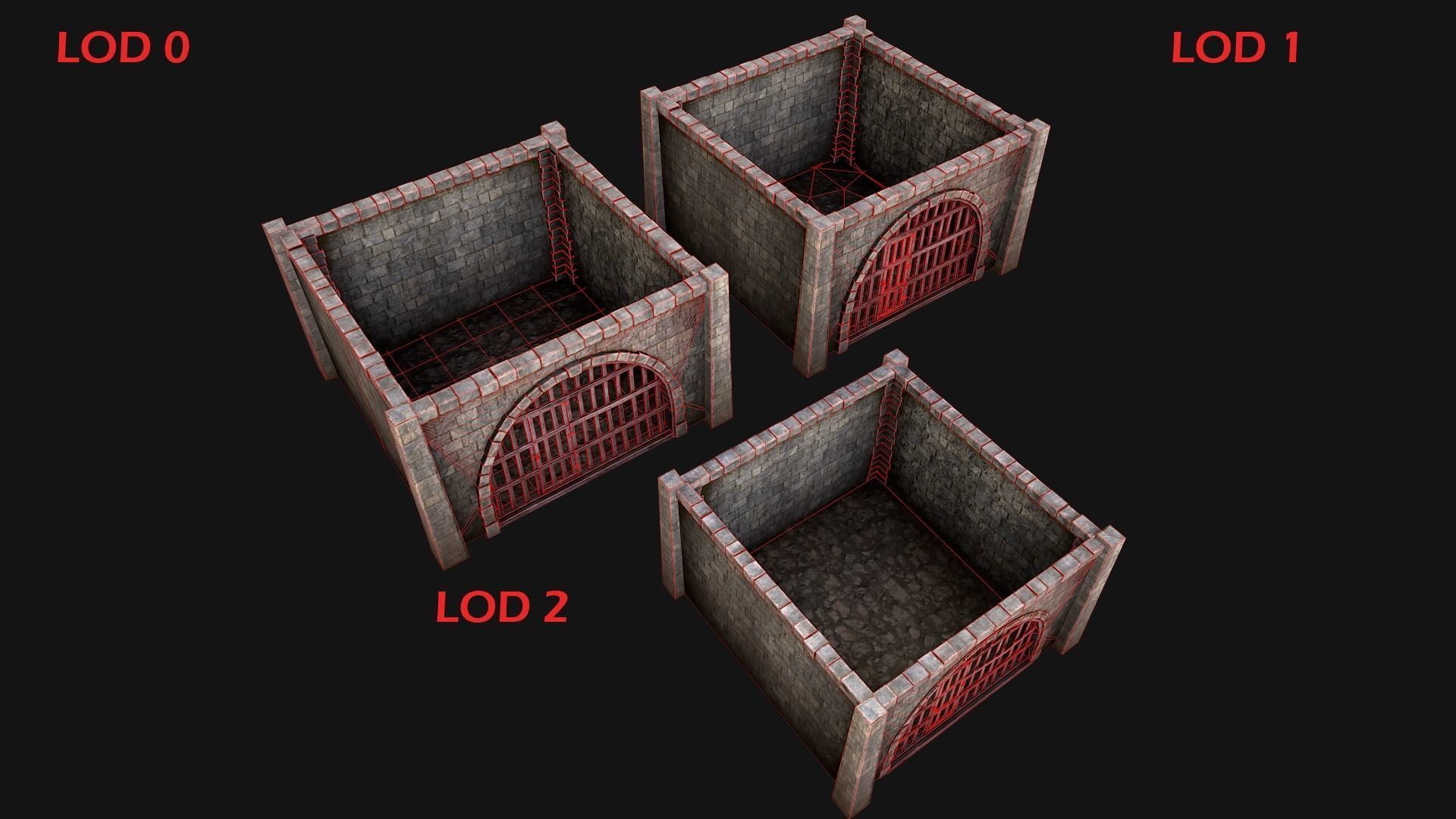 Medieval Dungeon Prison Set Low-poly 3D model_20