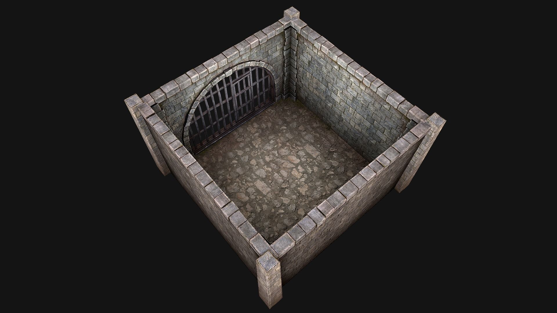 Medieval Dungeon Prison Set Low-poly 3D model_21