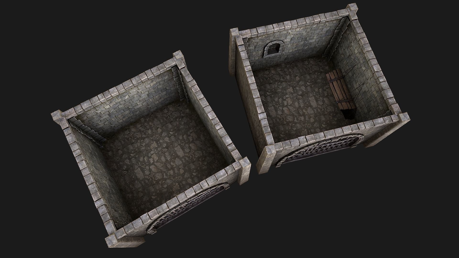 Medieval Dungeon Prison Set Low-poly 3D model_12