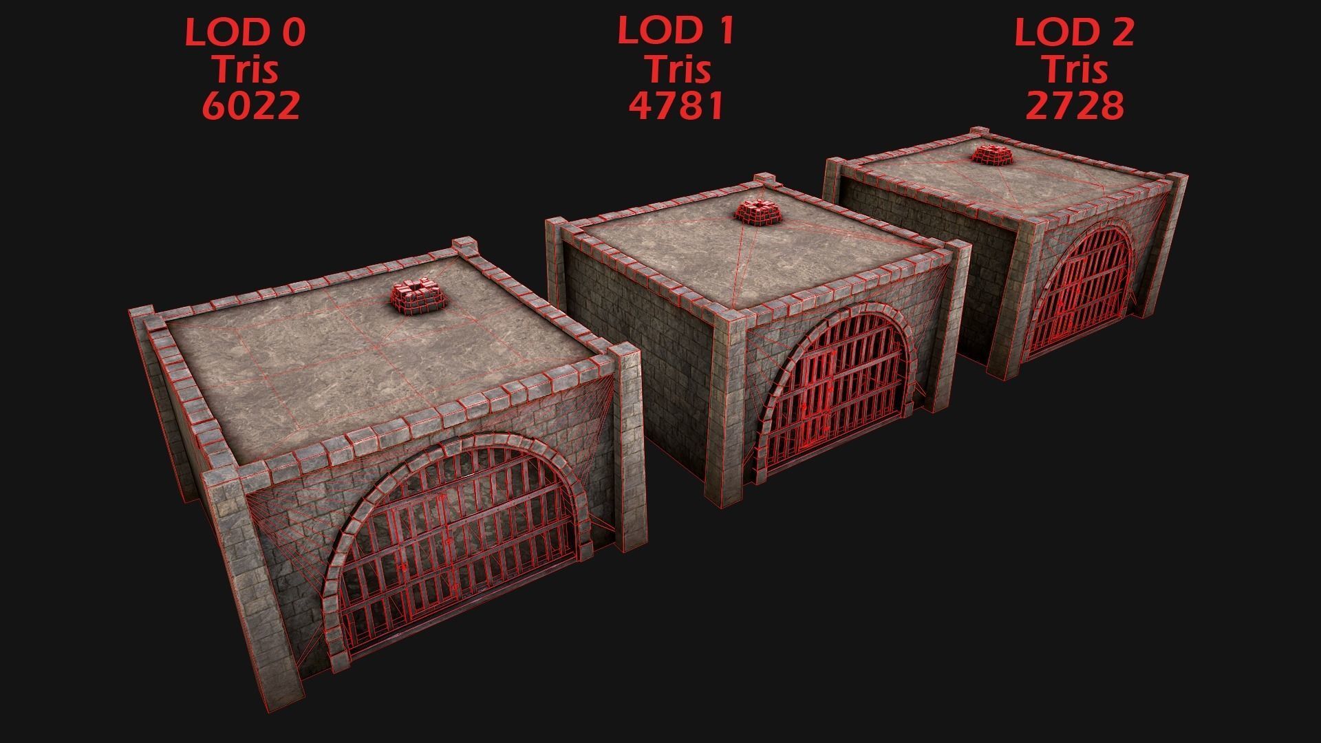 Medieval Dungeon Prison Set Low-poly 3D model_5
