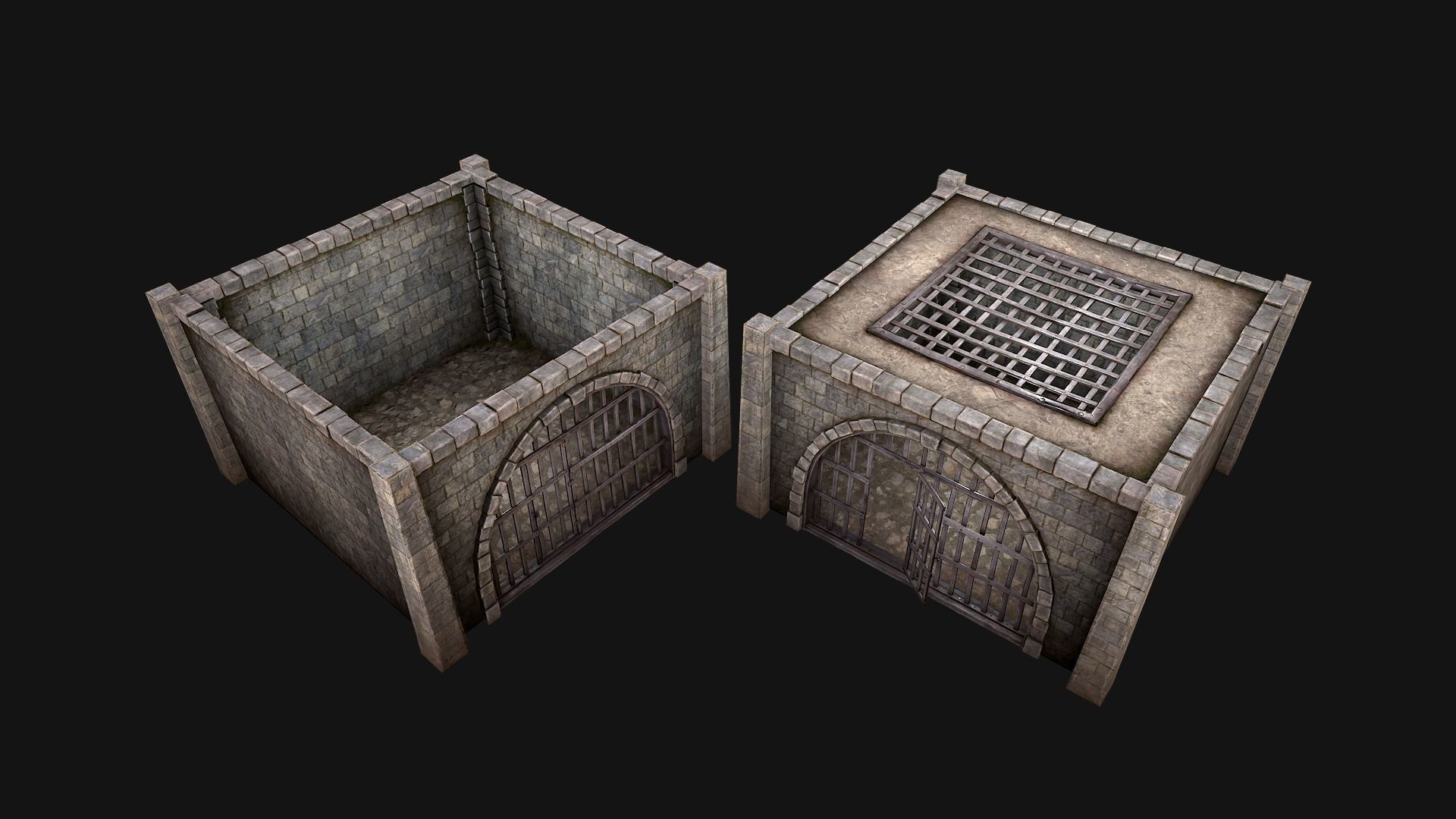 Medieval Dungeon Prison Set Low-poly 3D model_24