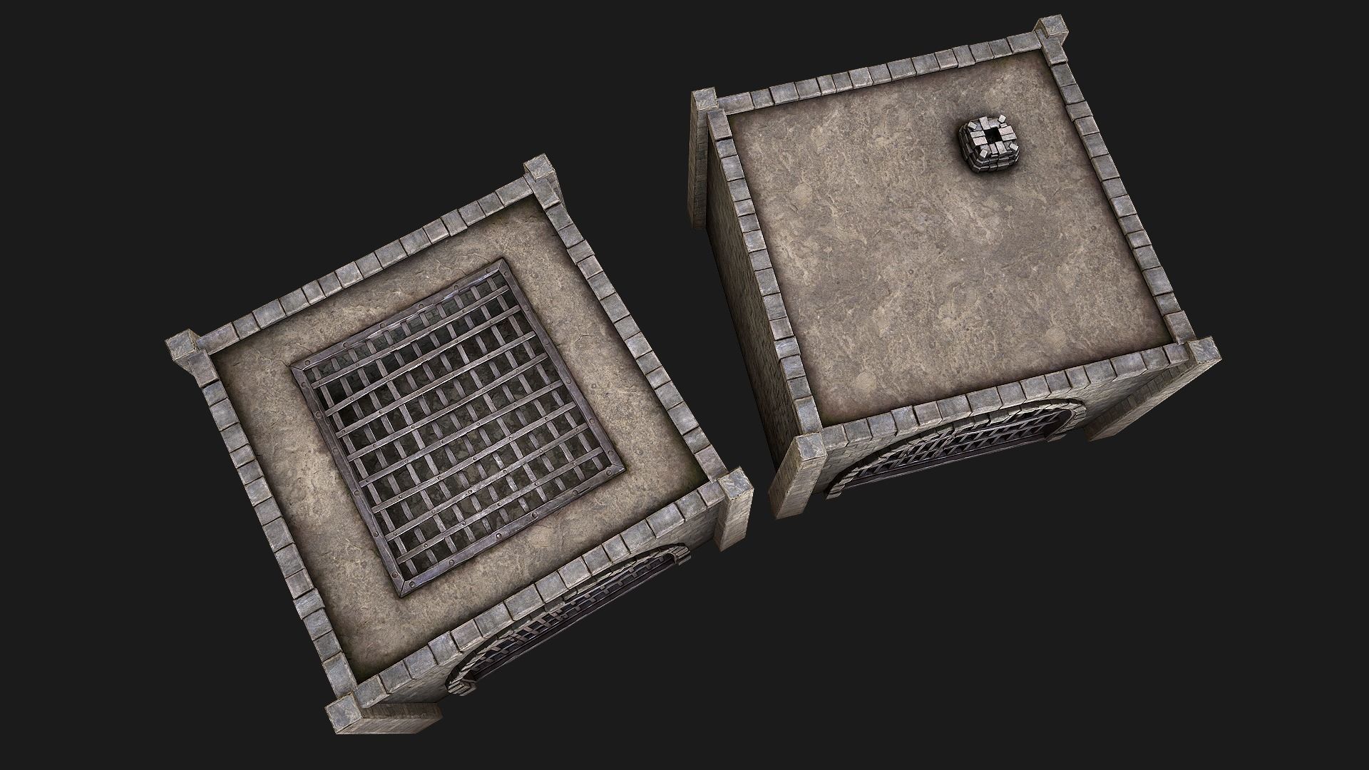 Medieval Dungeon Prison Set Low-poly 3D model_11