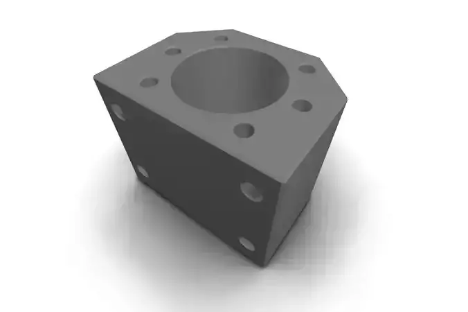 DSG16H metal block with holes 3D model