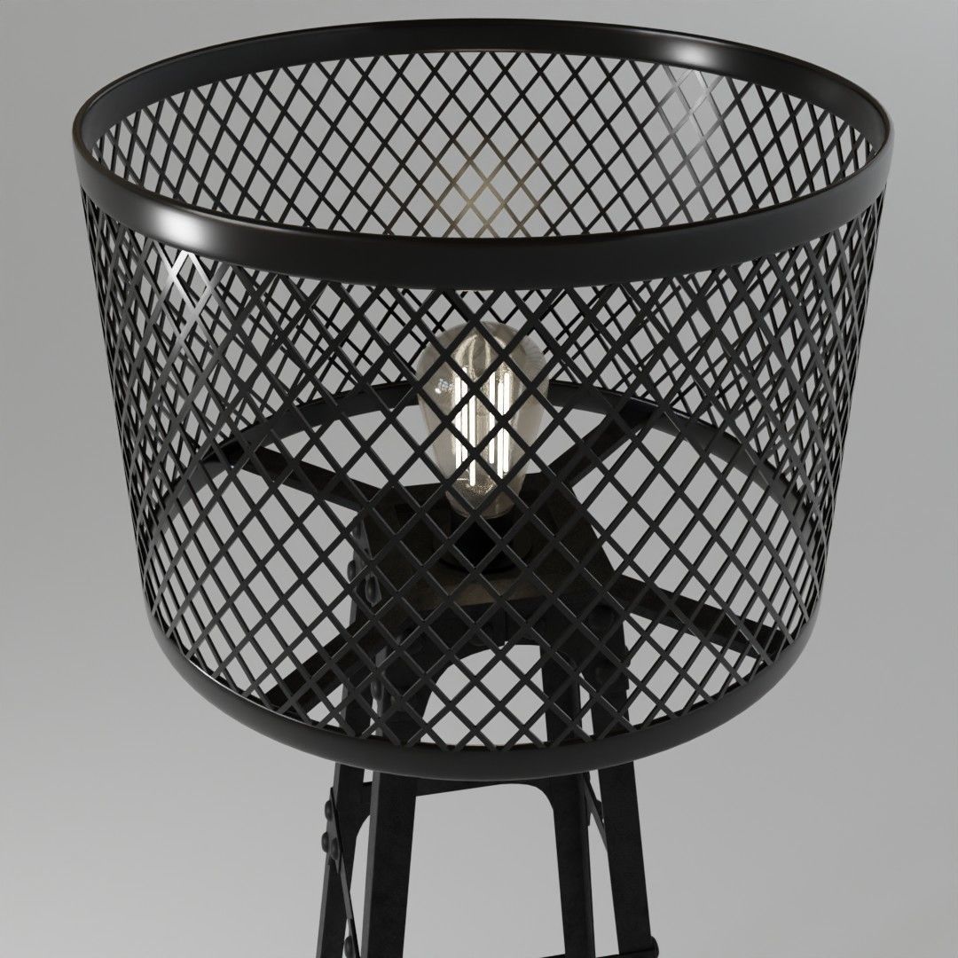 Industrial floor lamp 3D model_2