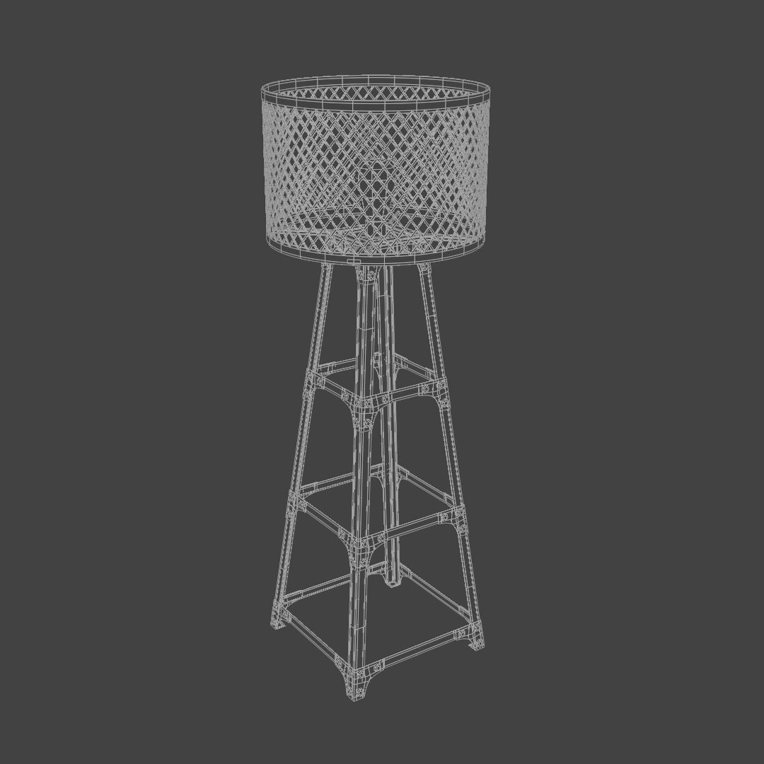 Industrial floor lamp 3D model_5