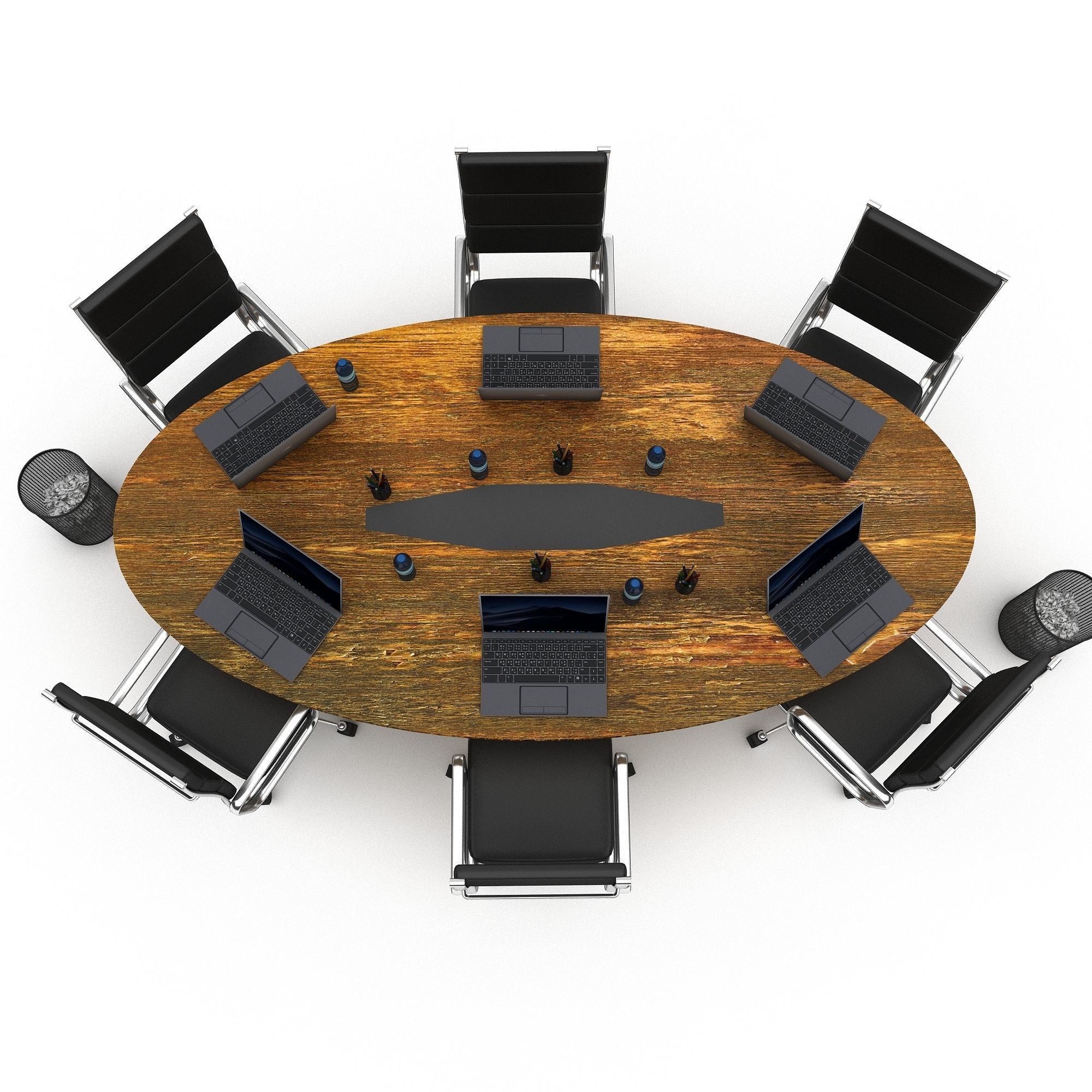 office round meeting table 09 3D model Low-poly 3D model_3