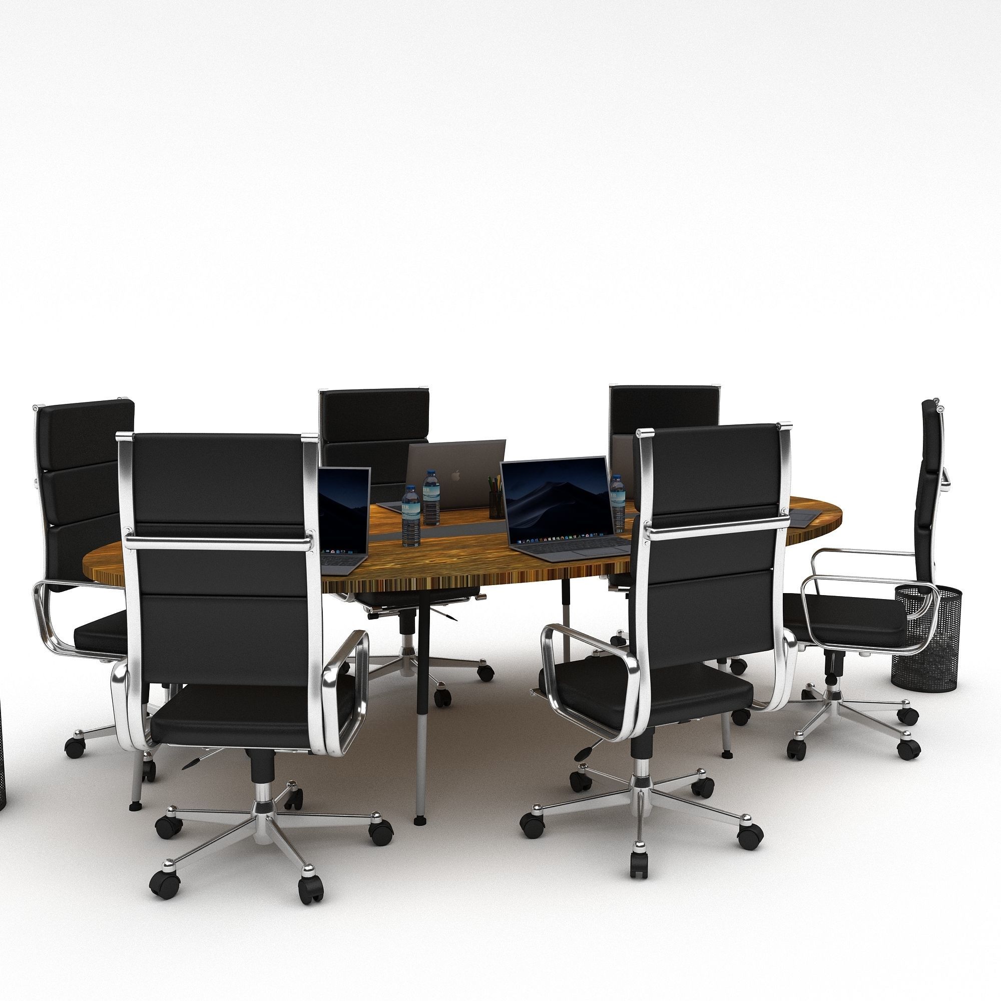 office round meeting table 09 3D model Low-poly 3D model_2