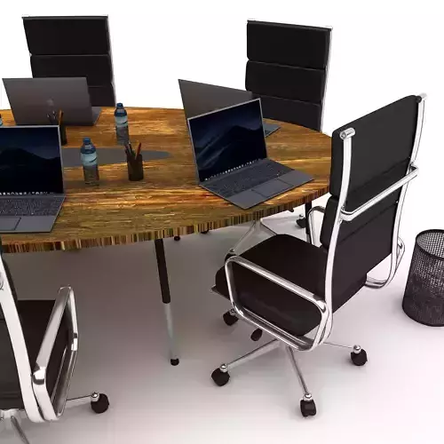 office round meeting table 09 3D model