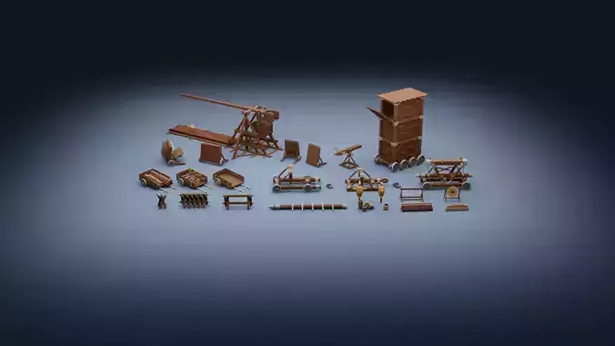 Low Poly Ancient Apparatus Low-poly 3D model