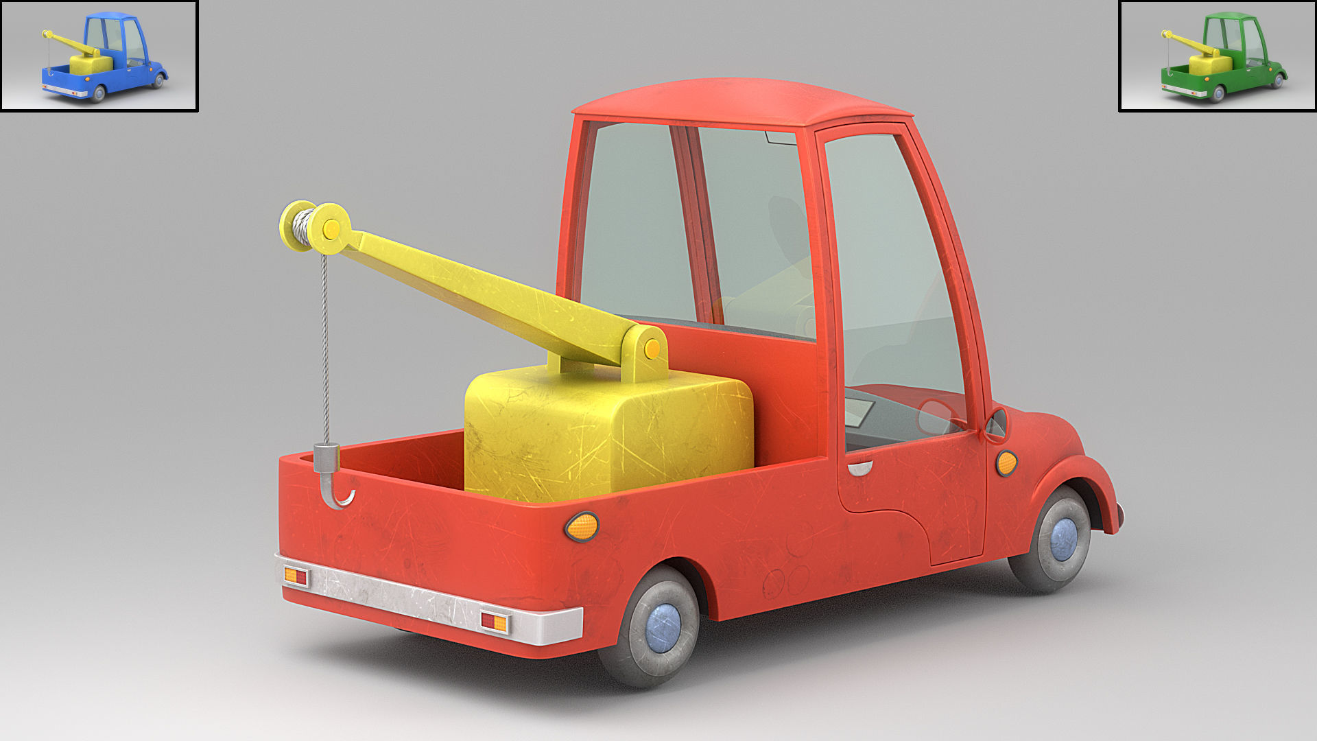 Cartoon car 3D model_3