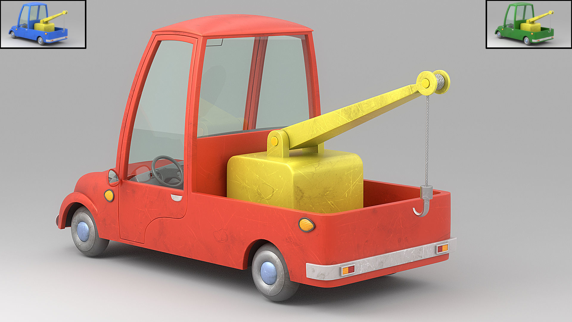 Cartoon car 3D model_2