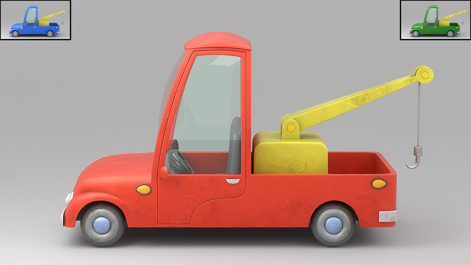 Cartoon car 3D model_1