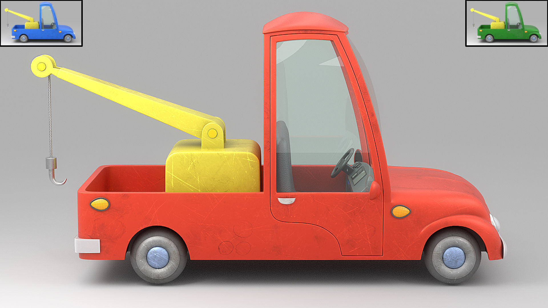 Cartoon car 3D model_4