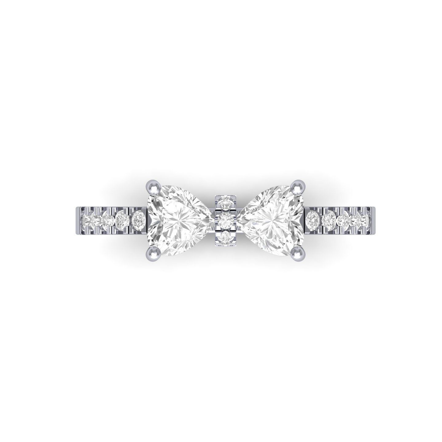 2 Stone Heart Ring  3D print model_4