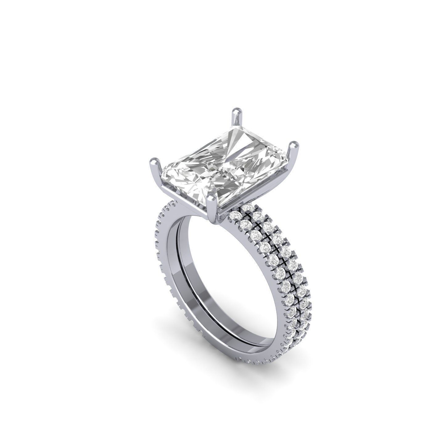 Emerald Ring Wedding Ring  3D print model_3