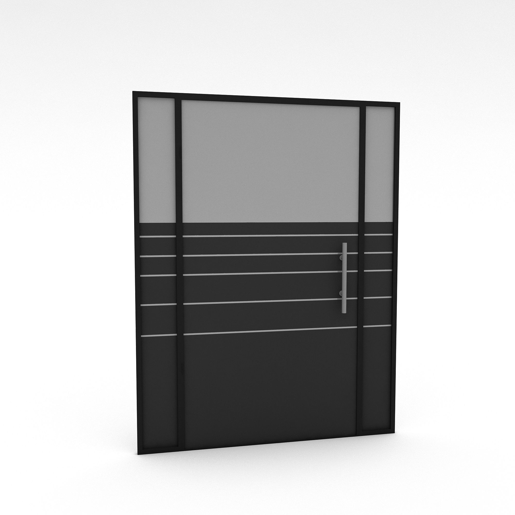 3D office glass door Low-poly 3D model_2