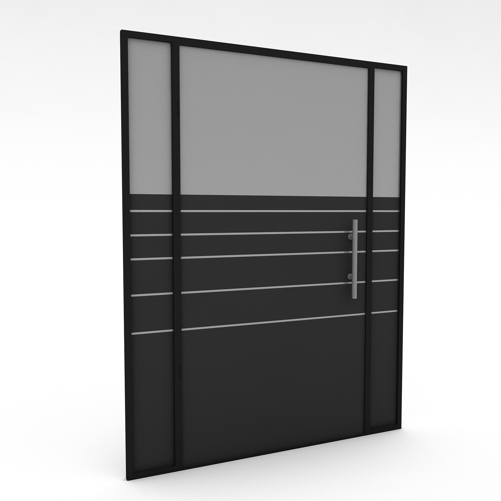 3D office glass door Low-poly 3D model_1