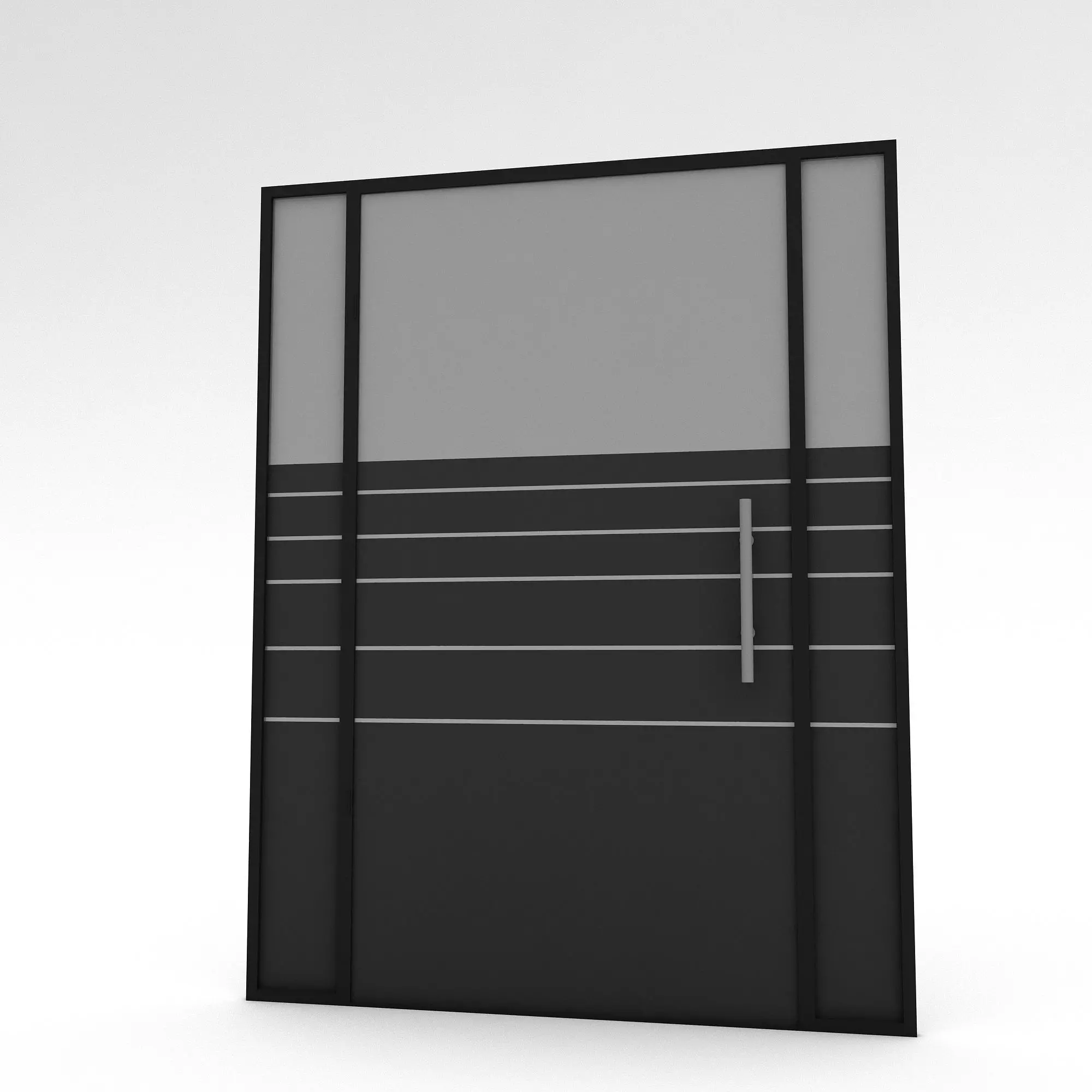 3D office glass door Low-poly 3D model_0