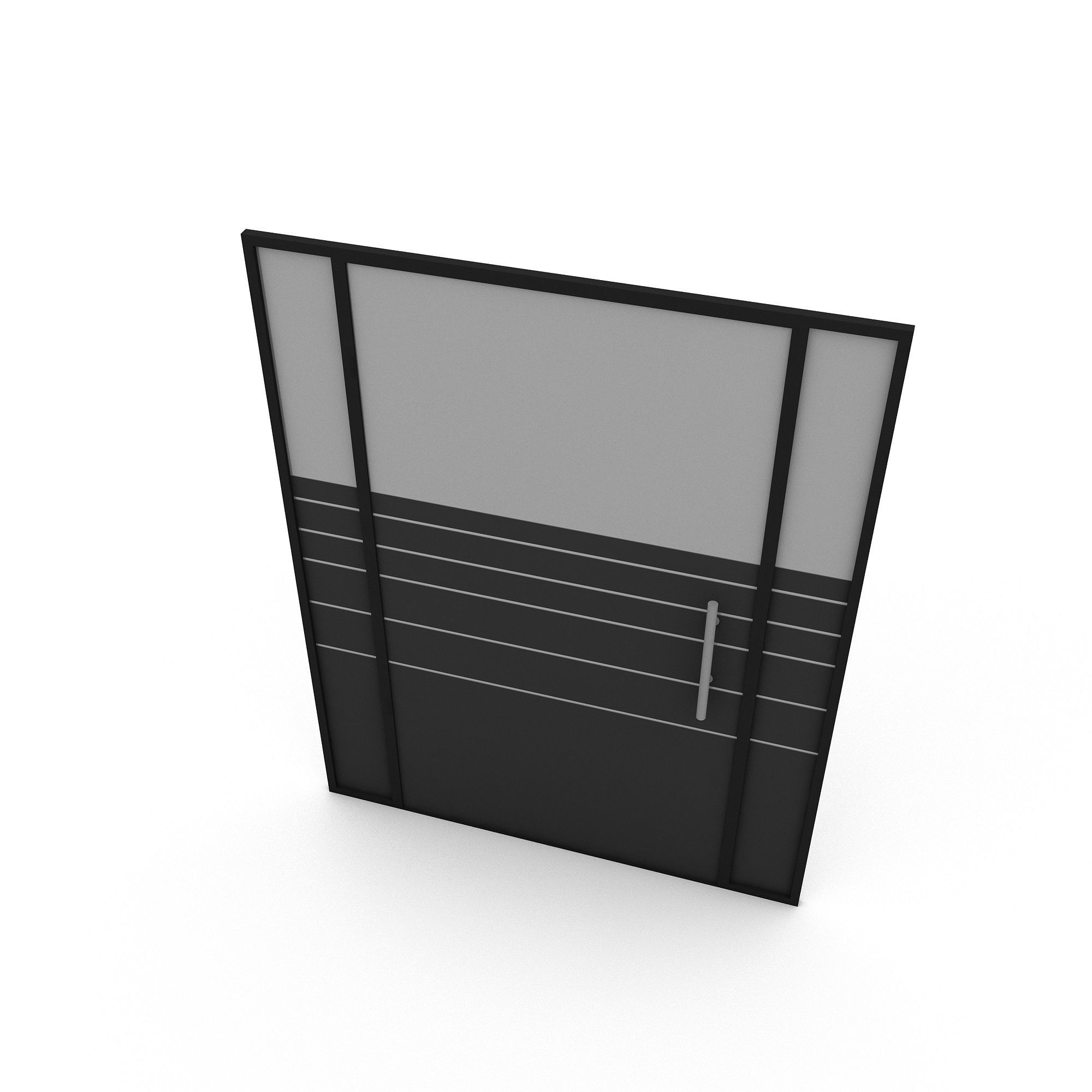 3D office glass door Low-poly 3D model_3
