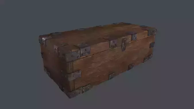 Old Wooden Chest 3D Model