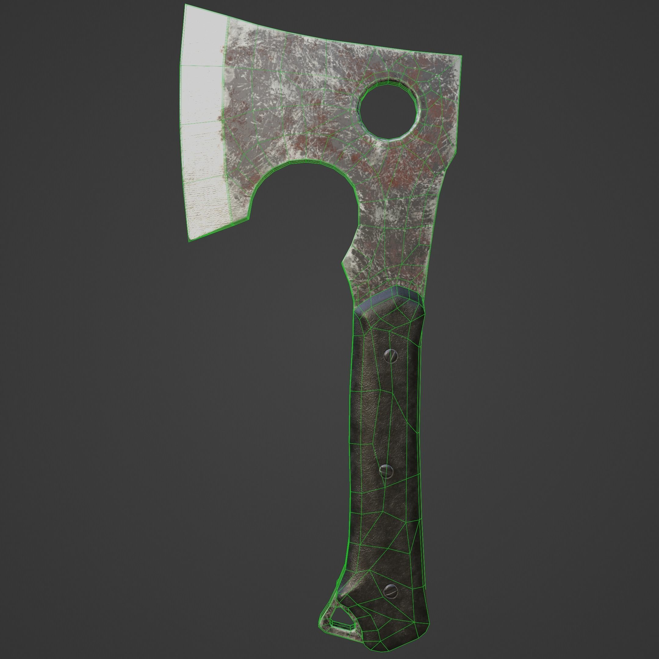 Axe game-ready old style PBR Free low-poly 3D model_4