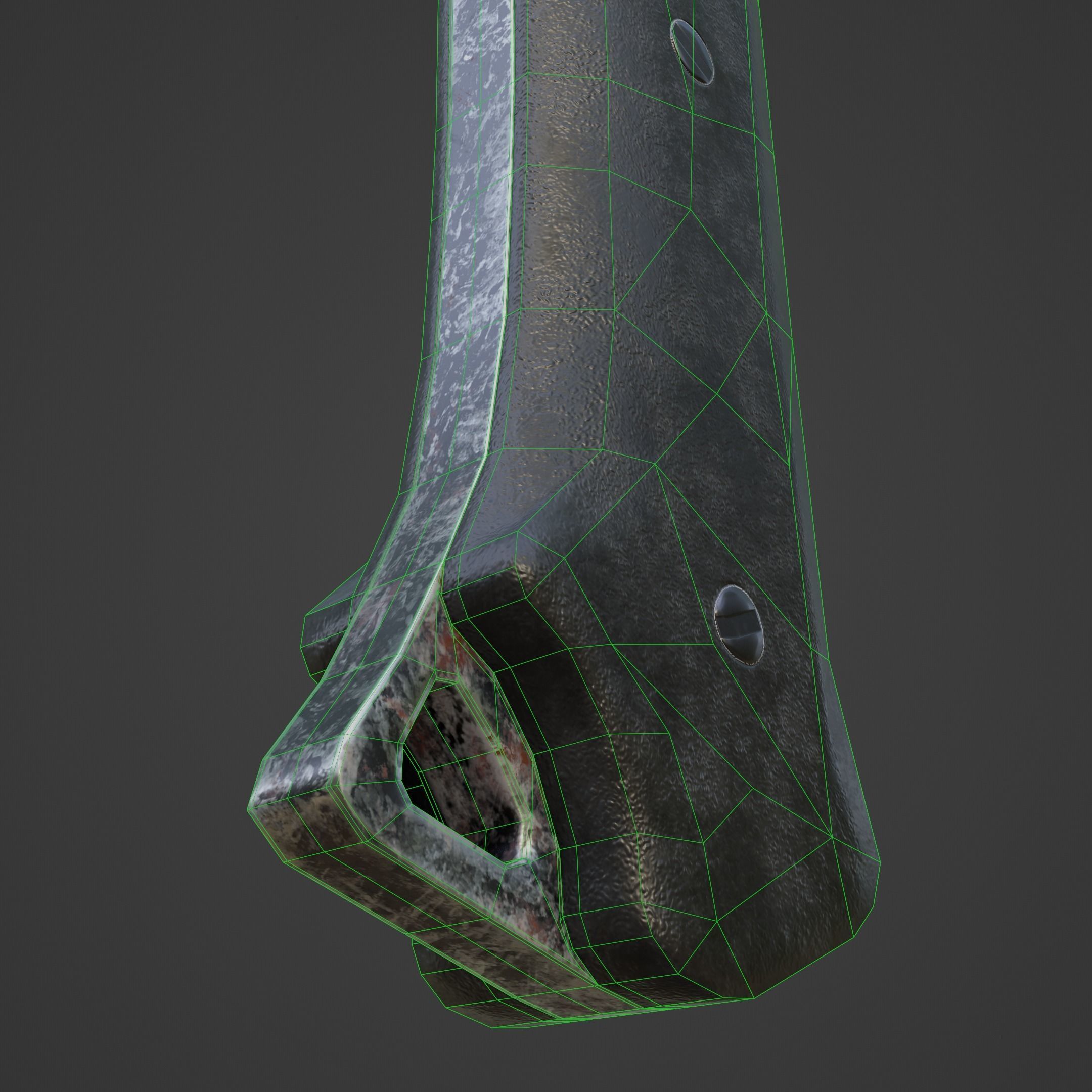 Axe game-ready old style PBR Free low-poly 3D model_6