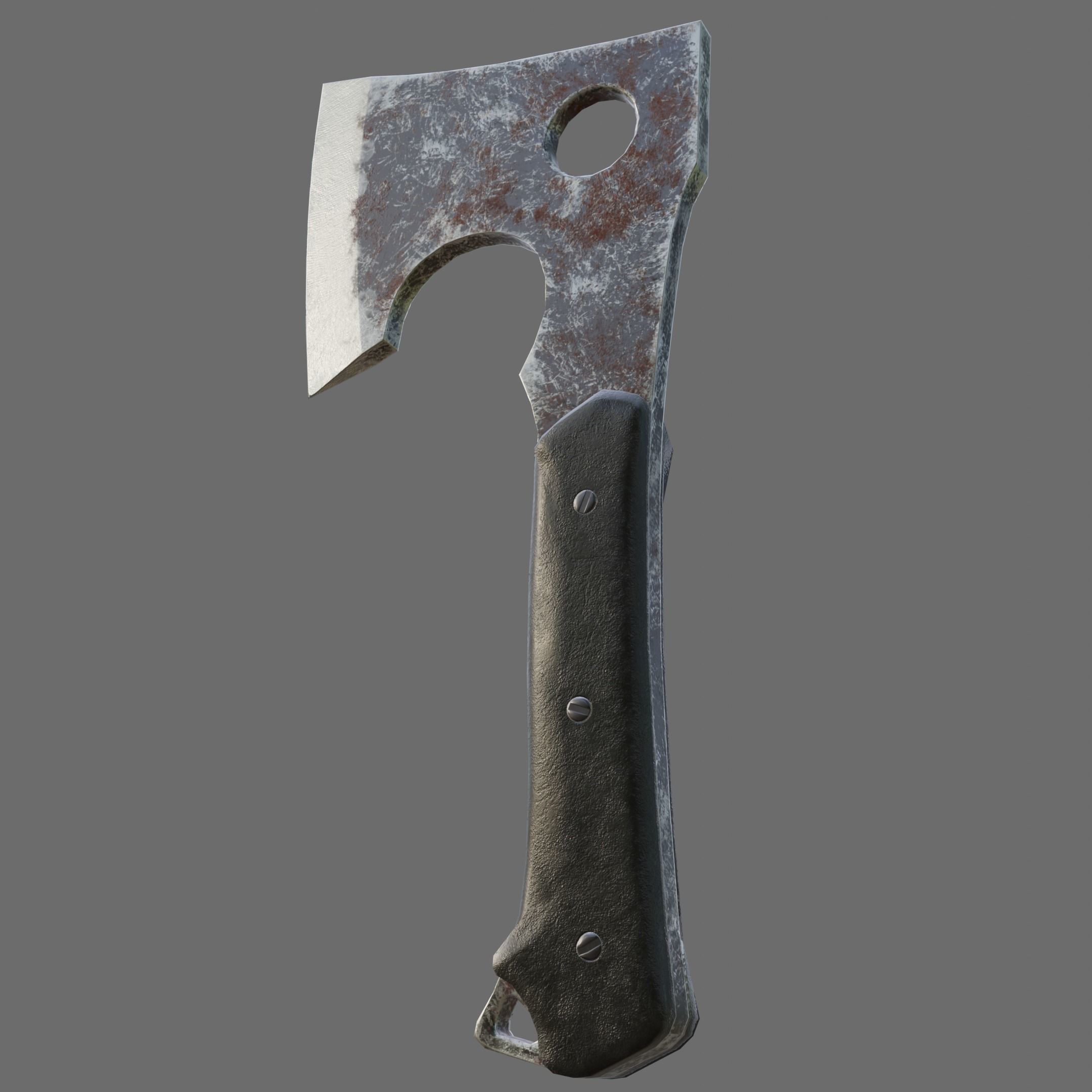 Axe game-ready old style PBR Free low-poly 3D model_1
