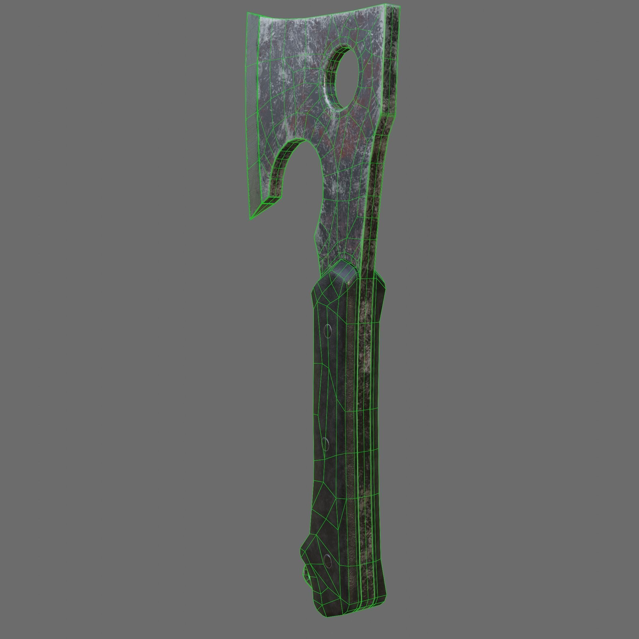 Axe game-ready old style PBR Free low-poly 3D model_7