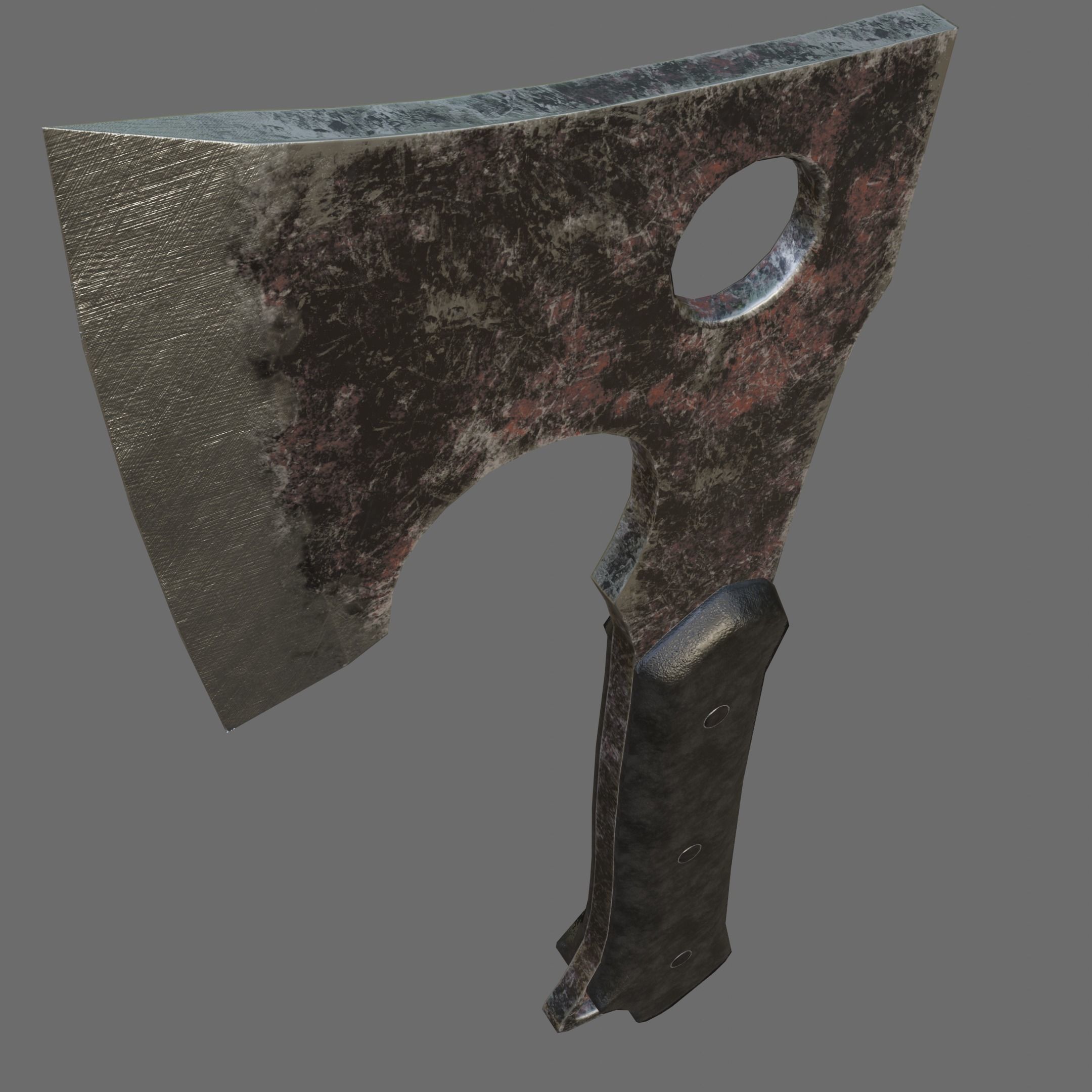 Axe game-ready old style PBR Free low-poly 3D model_2