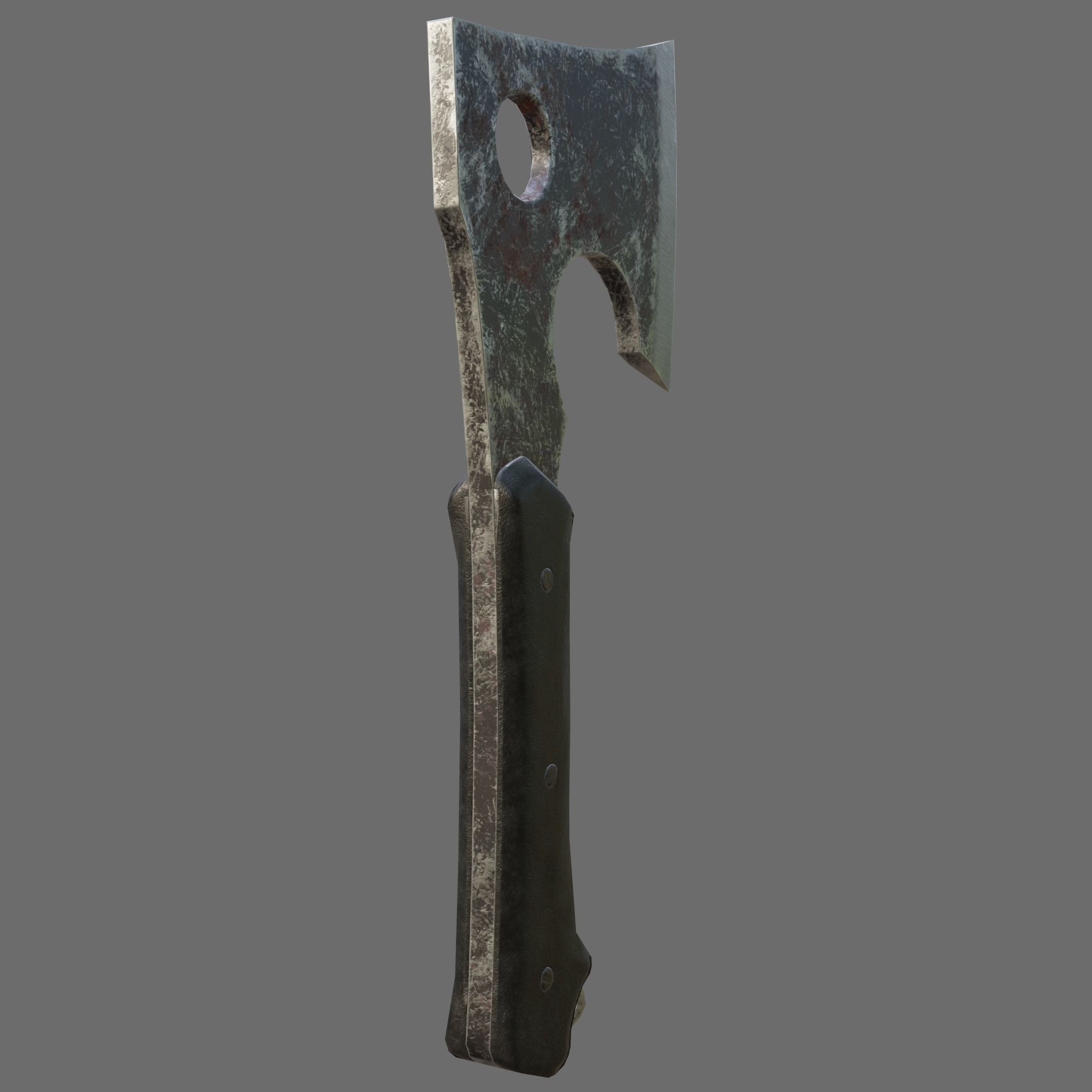 Axe game-ready old style PBR Free low-poly 3D model_3