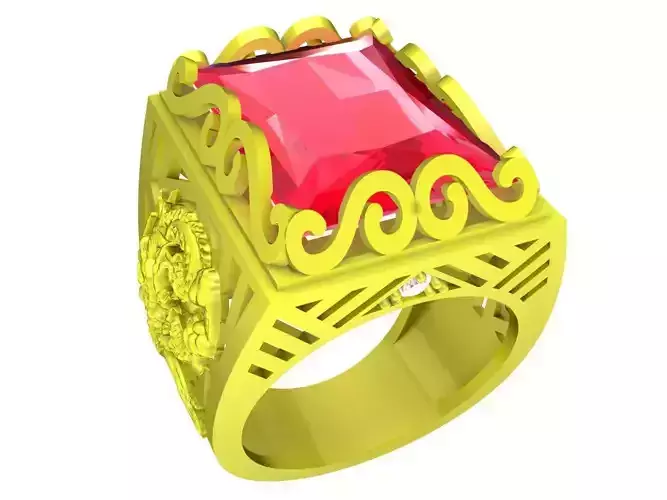 zodiac korean dragon diamond men ring 4453