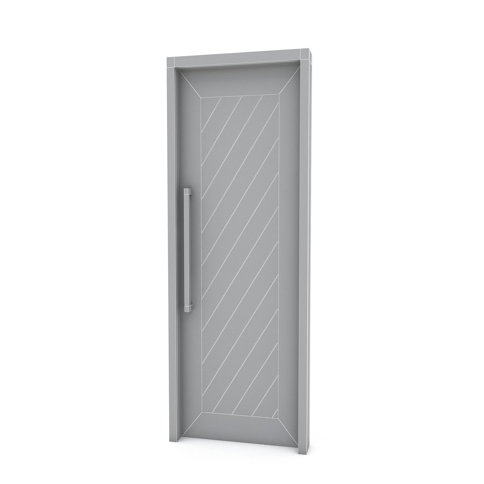3D model modern office door Low-poly 3D model_4