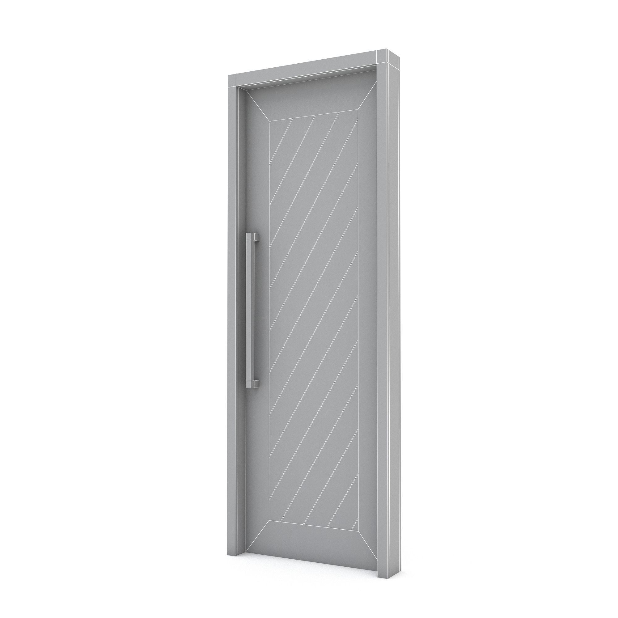 3D model modern office door Low-poly 3D model_6