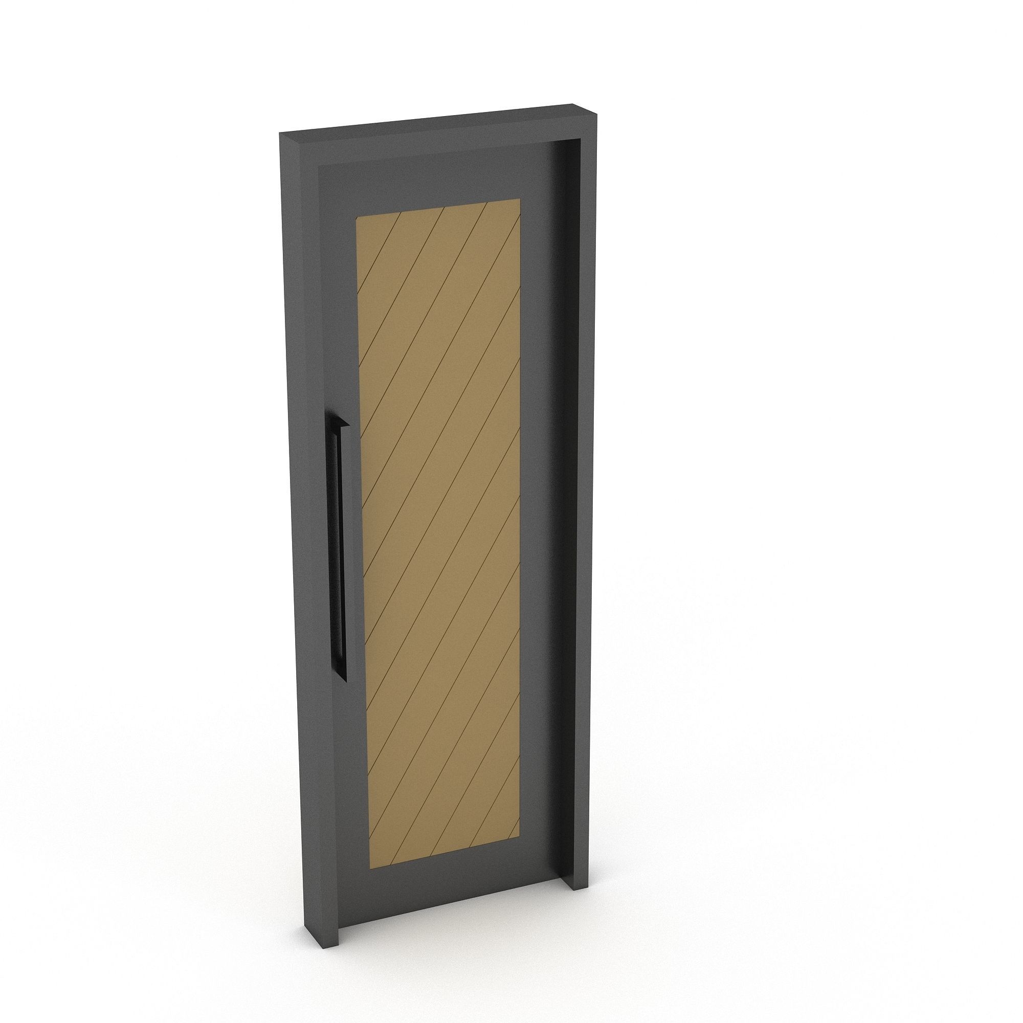 3D model modern office door Low-poly 3D model_1