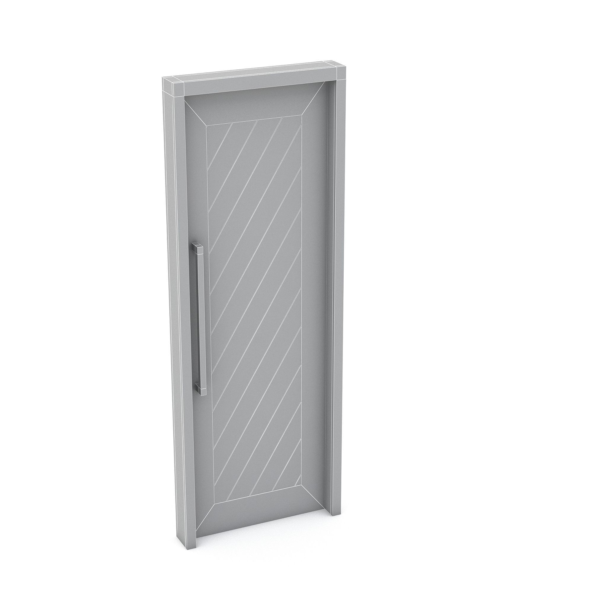 3D model modern office door Low-poly 3D model_5