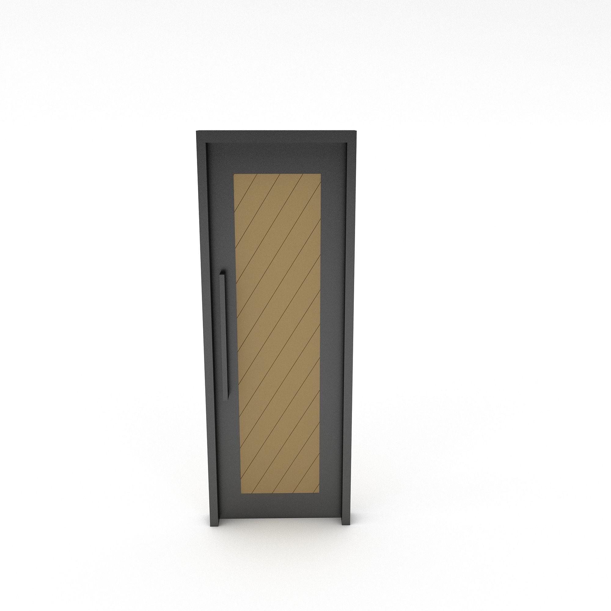 3D model modern office door Low-poly 3D model_3