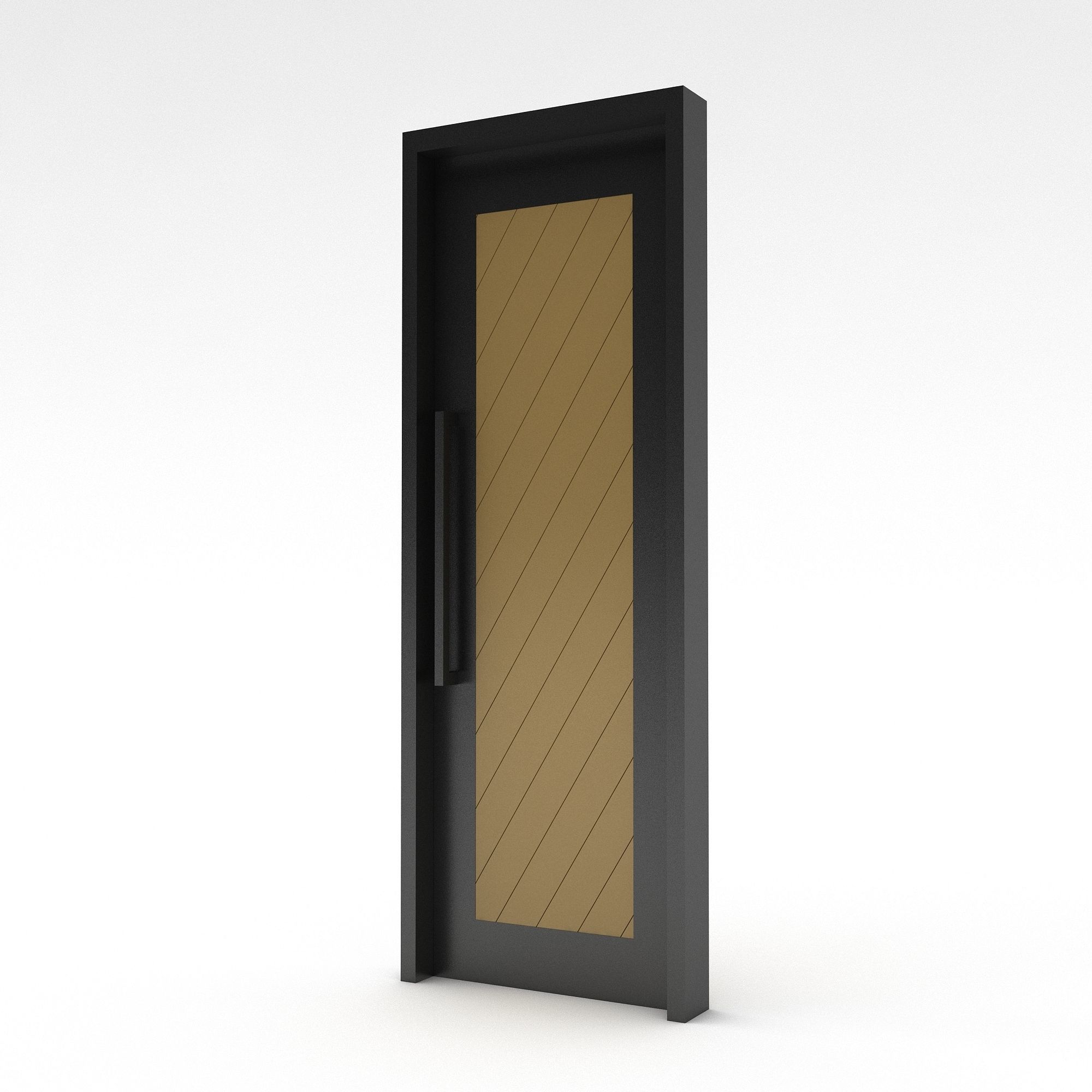 3D model modern office door Low-poly 3D model_2