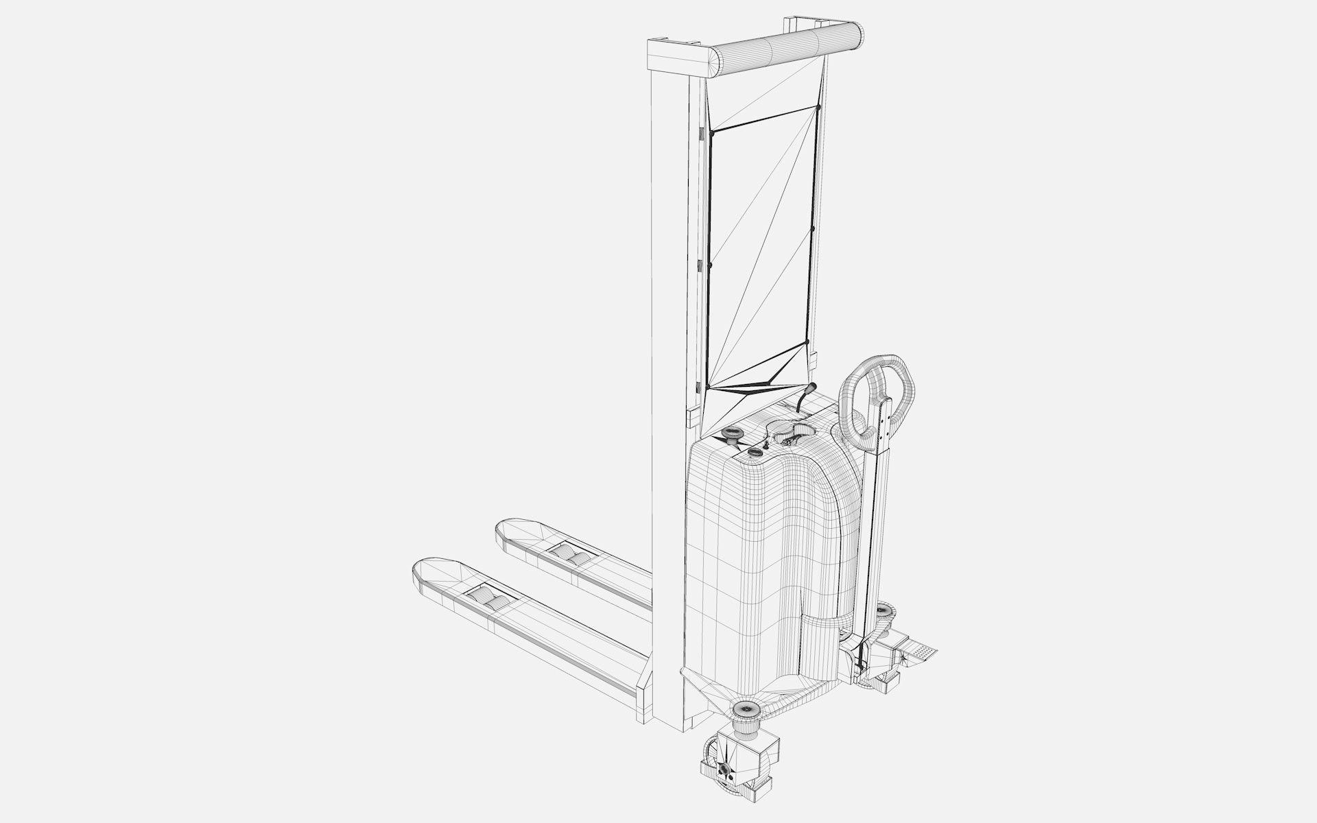 Electric Pallet Stacker 3D model_15