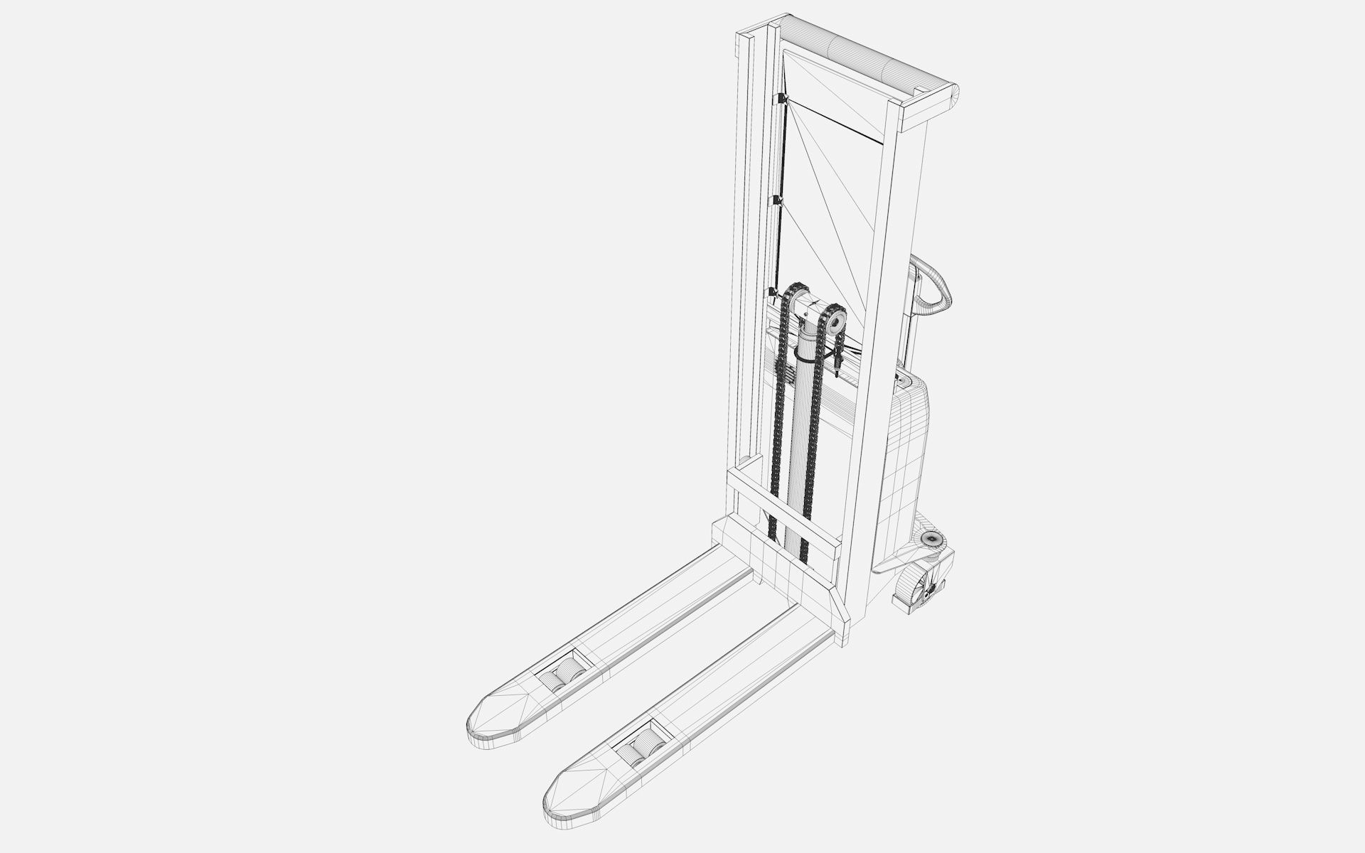 Electric Pallet Stacker 3D model_14