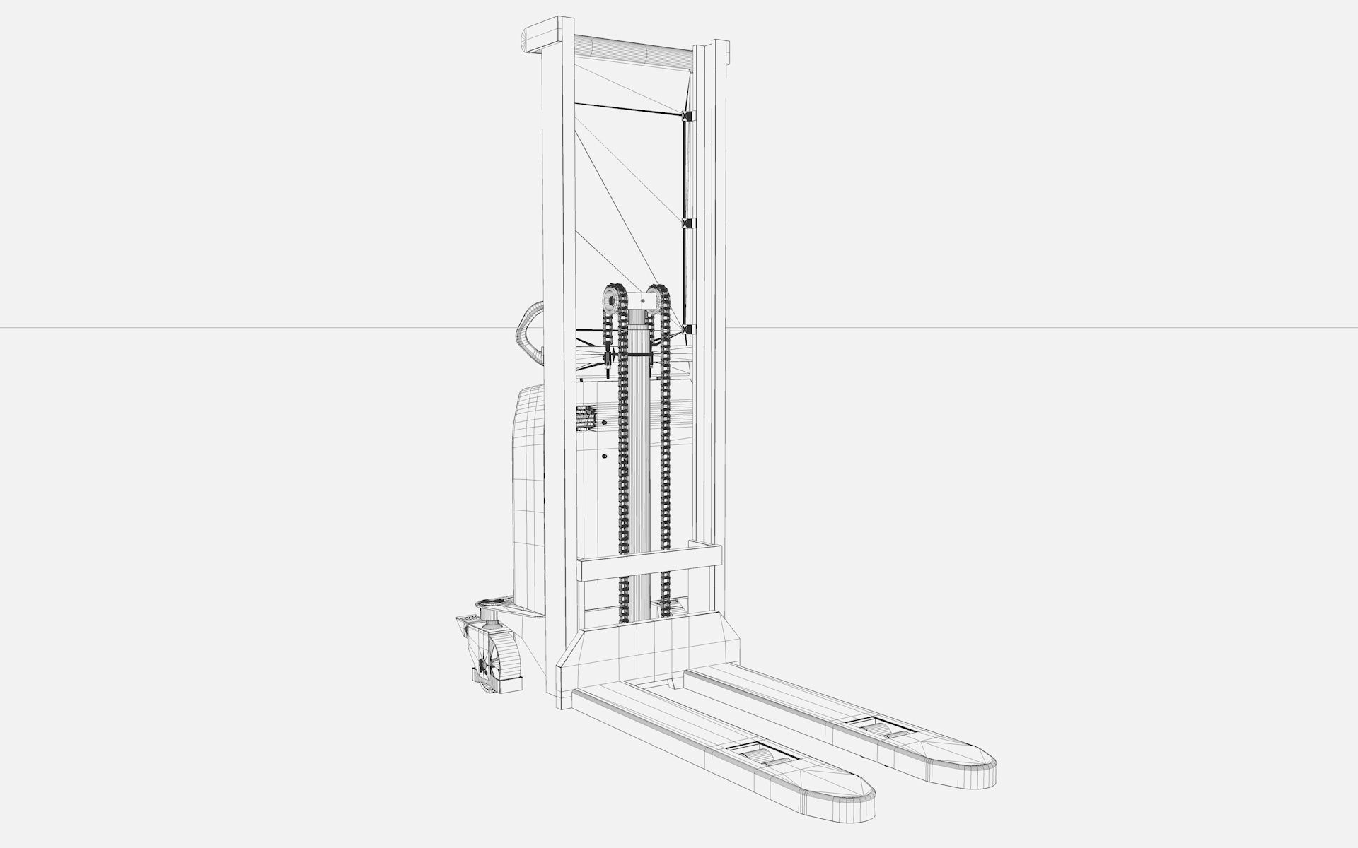 Electric Pallet Stacker 3D model_13