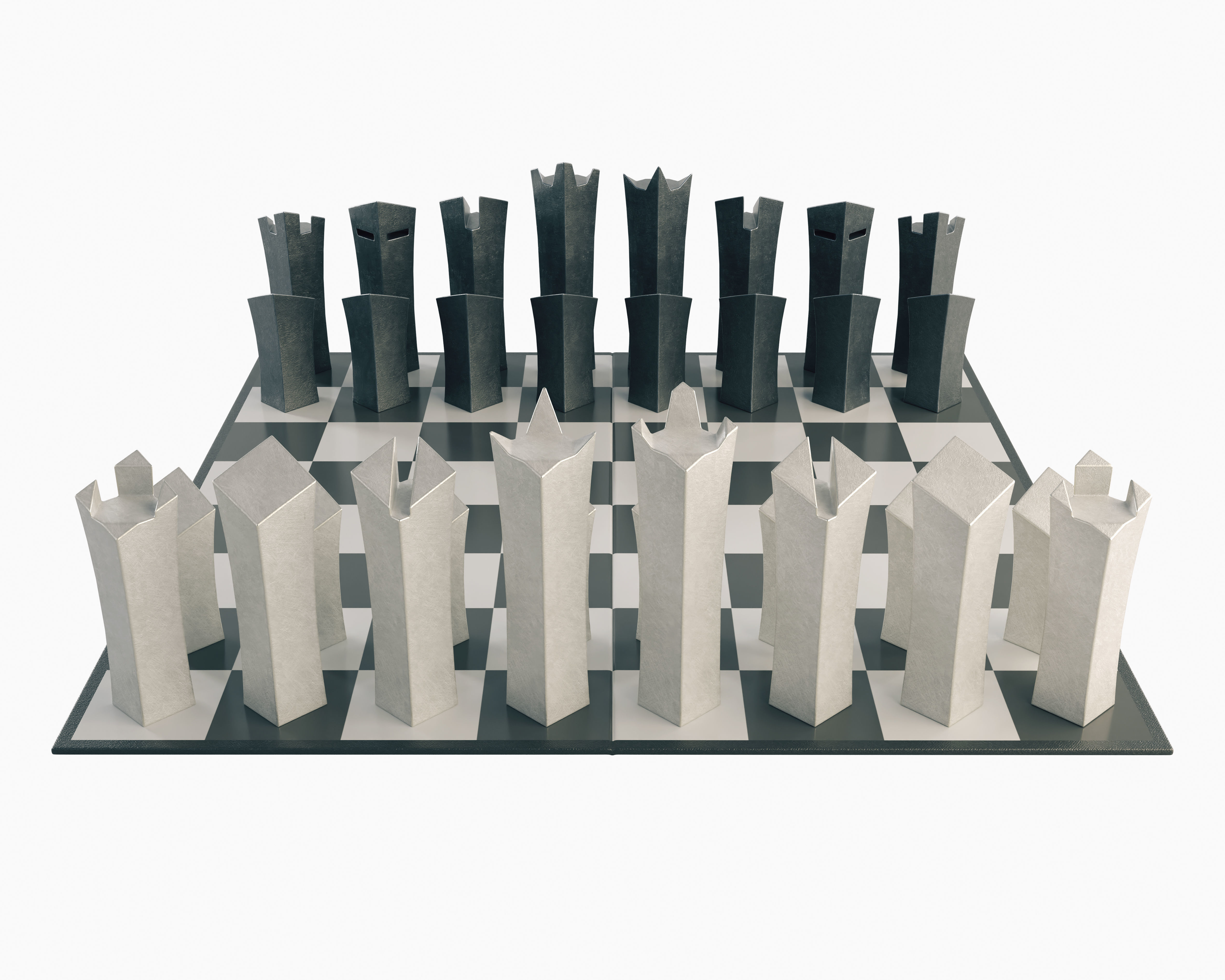 Minimalist Chess Set Concepts 3D model_1