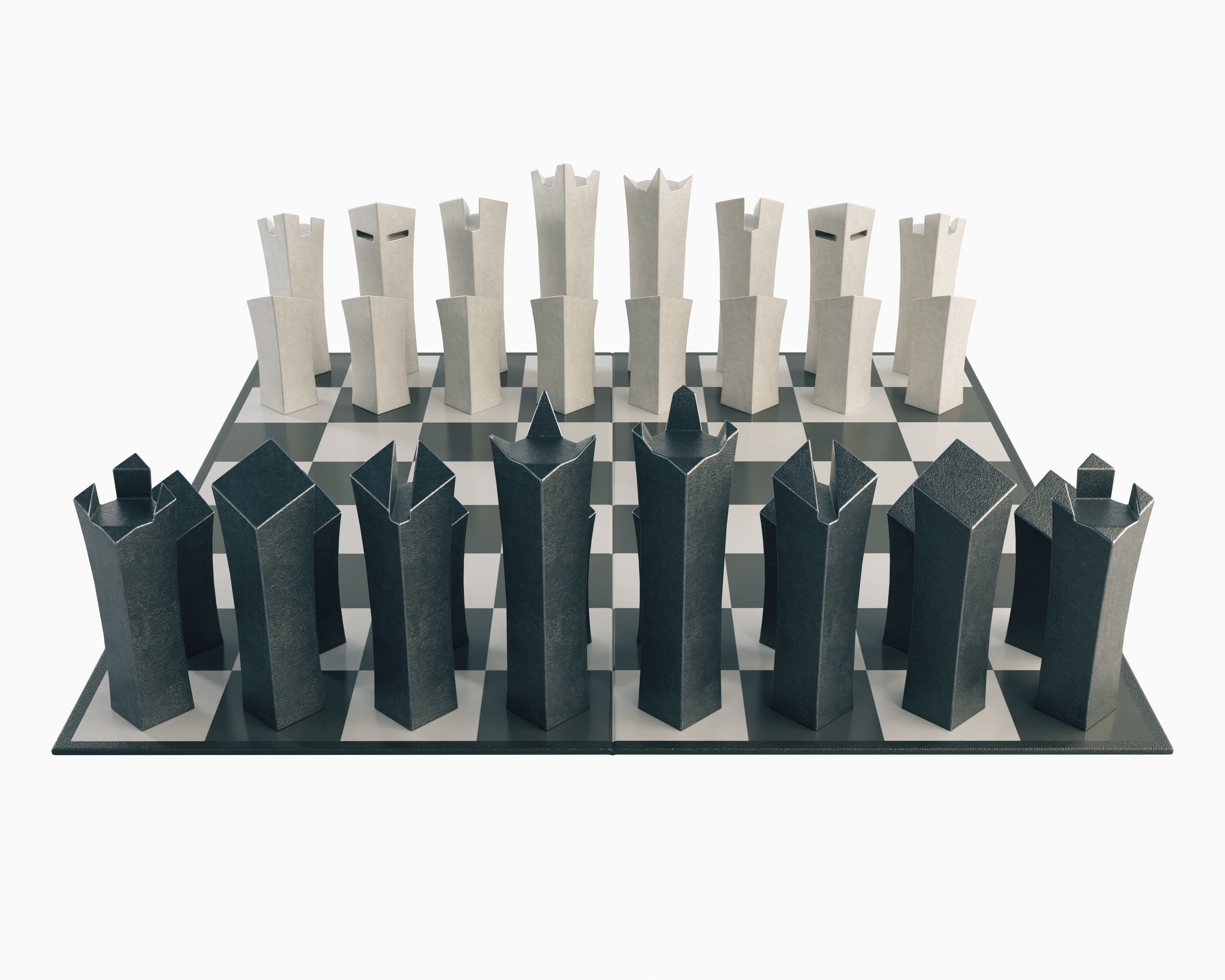 Minimalist Chess Set Concepts 3D model_4