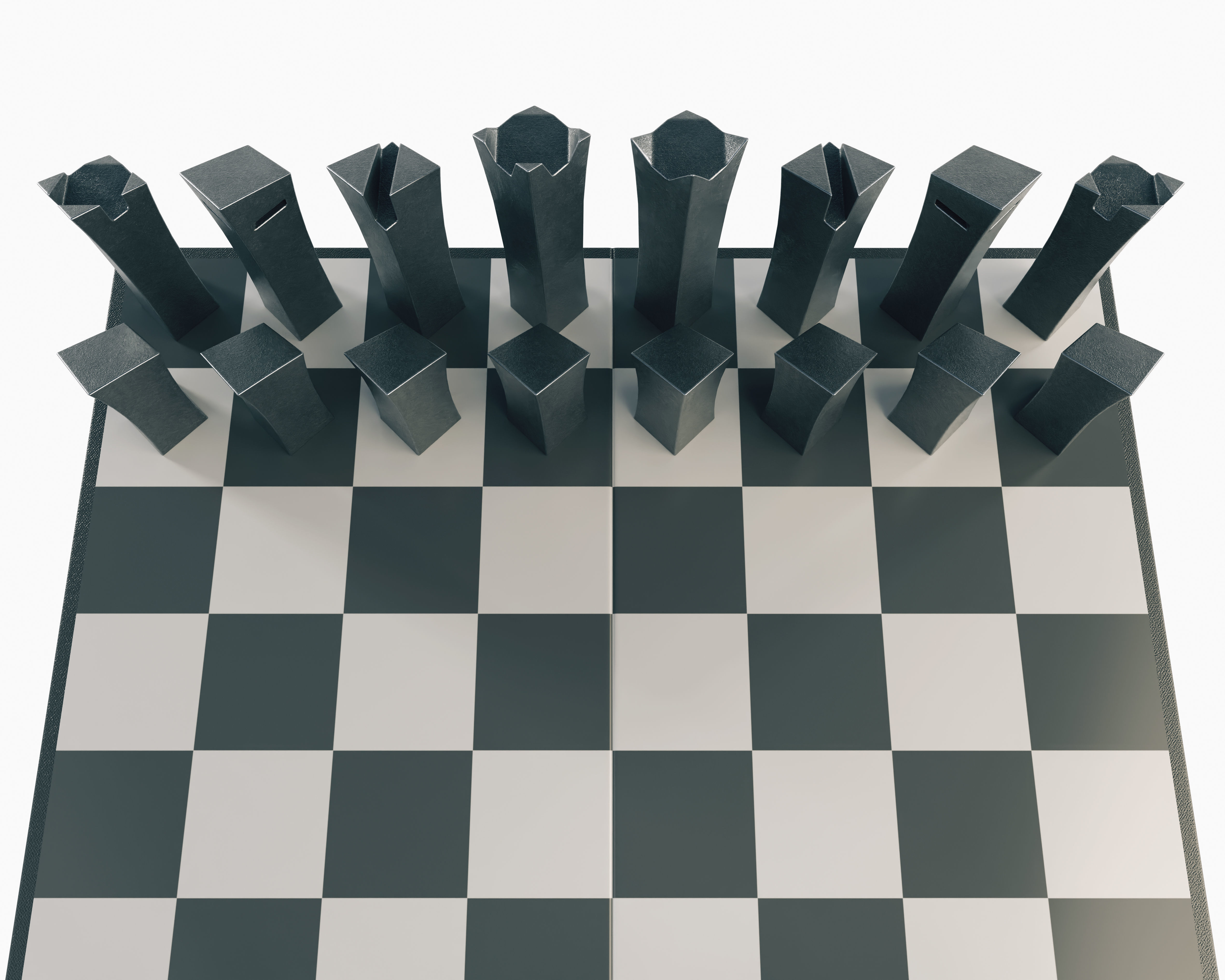 Minimalist Chess Set Concepts 3D model_2